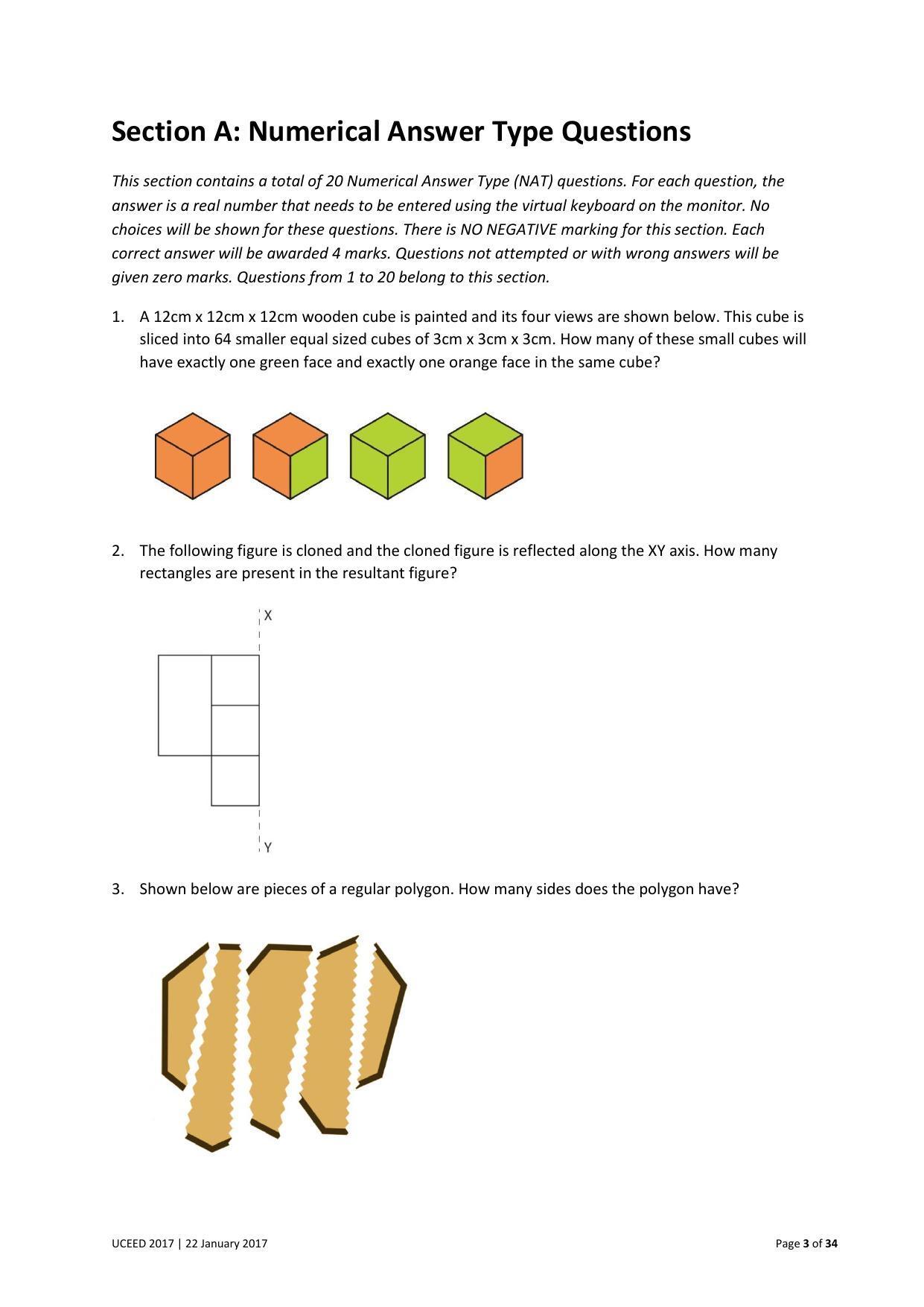 UCEED 2017 Question Paper - Page 3