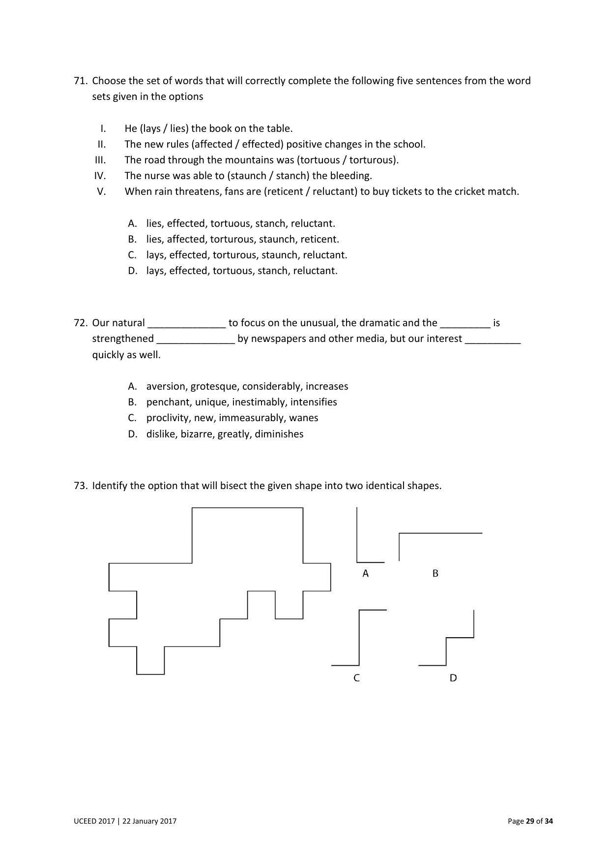 UCEED 2017 Question Paper - Page 29