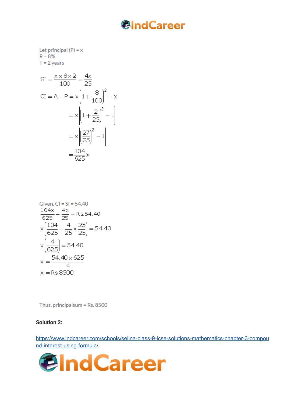 Selina Class 9 ICSE Solutions Mathematics : Chapter 3 - Compound Interest (Using Formula) - Page 15