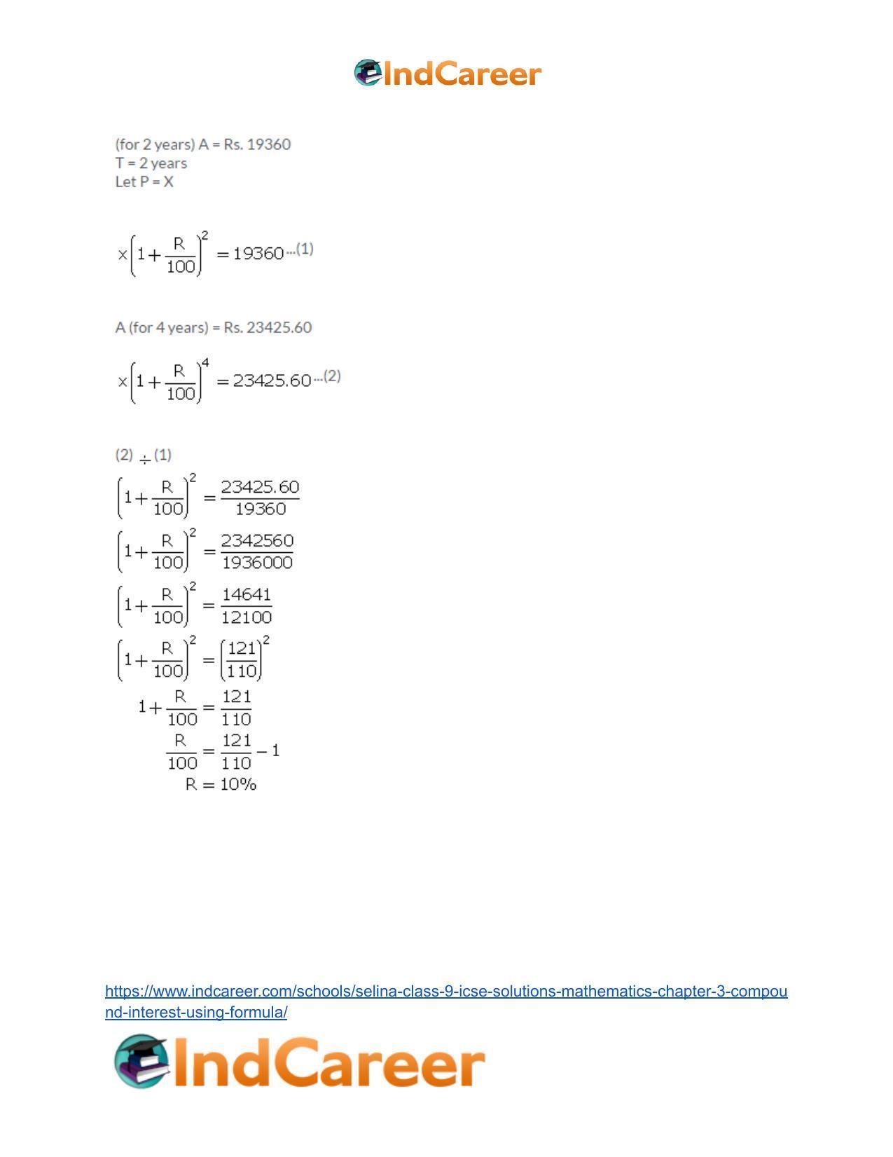 Selina Class 9 ICSE Solutions Mathematics : Chapter 3 - Compound Interest (Using Formula) - Page 16