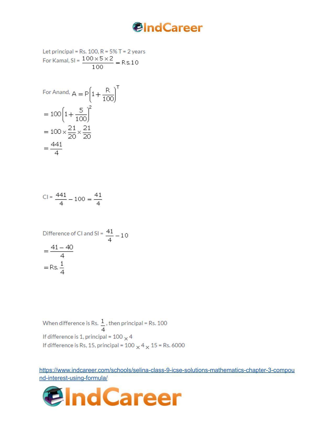 Selina Class 9 ICSE Solutions Mathematics : Chapter 3 - Compound Interest (Using Formula) - Page 19