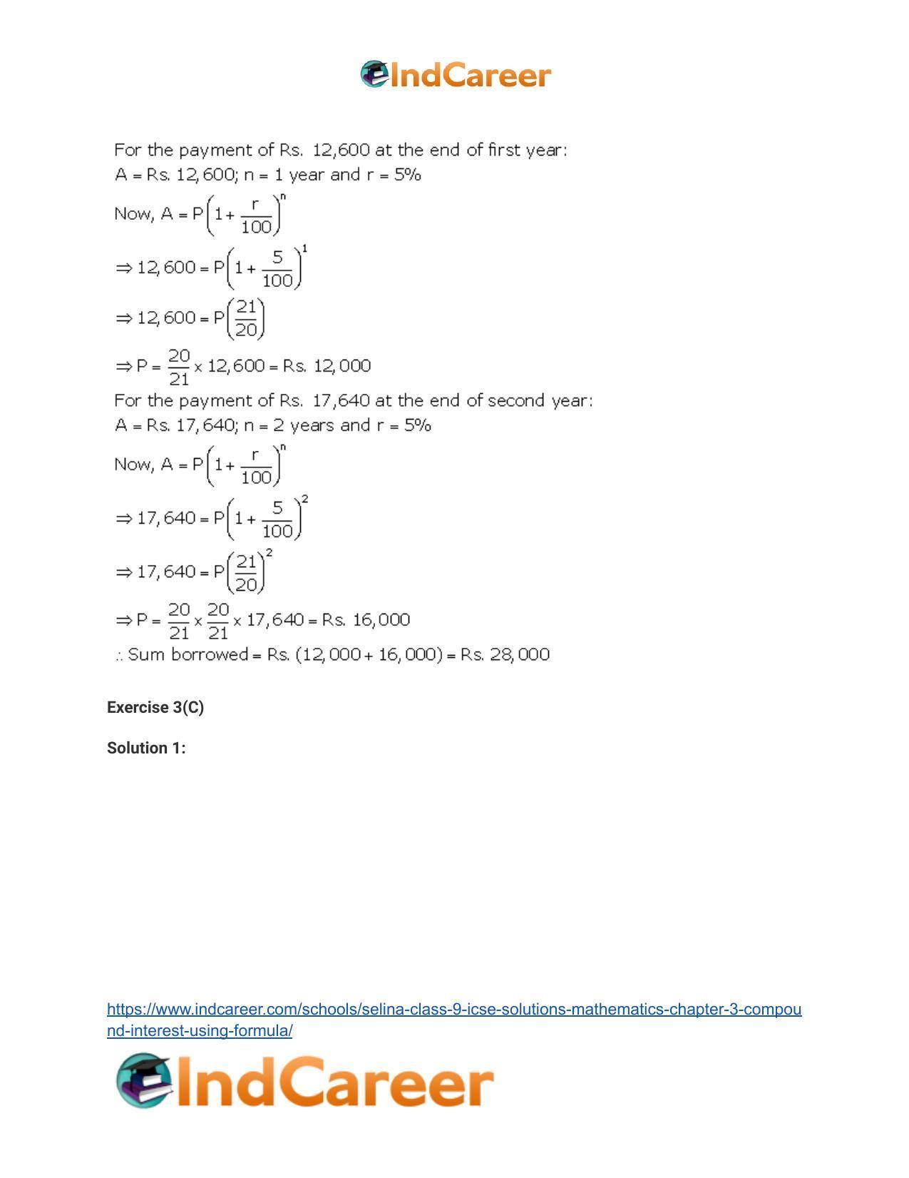 Selina Class 9 ICSE Solutions Mathematics : Chapter 3 - Compound Interest (Using Formula) - Page 24