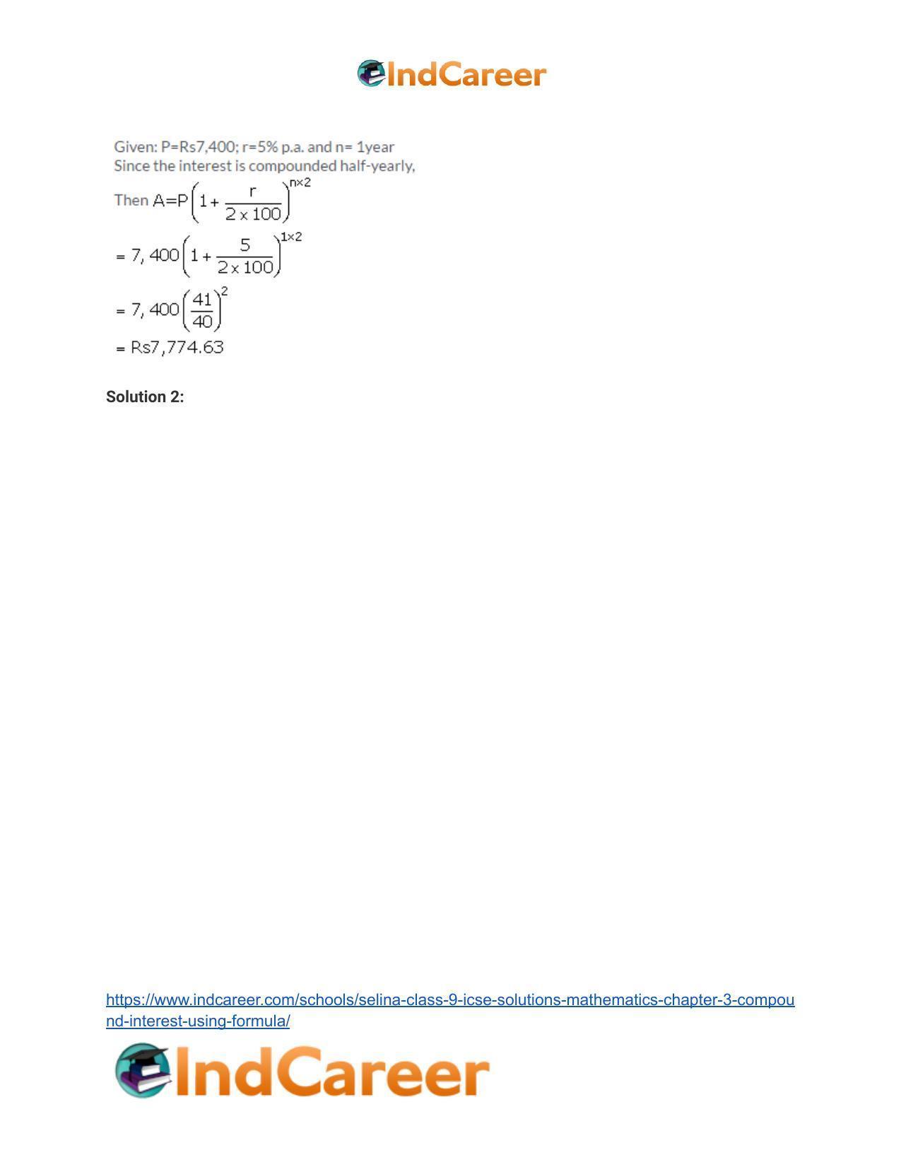 Selina Class 9 ICSE Solutions Mathematics : Chapter 3 - Compound Interest (Using Formula) - Page 25