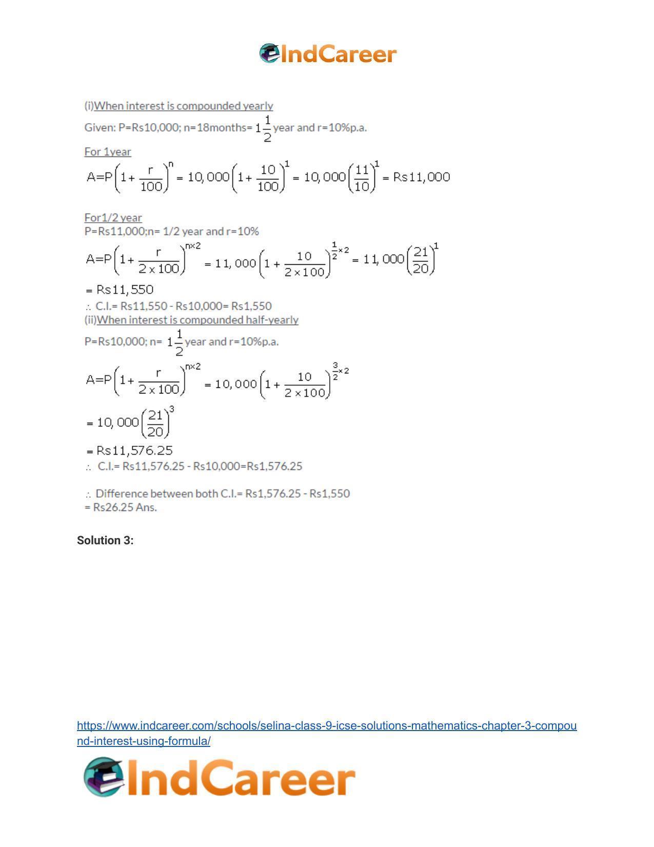 Selina Class 9 ICSE Solutions Mathematics : Chapter 3 - Compound Interest (Using Formula) - Page 26