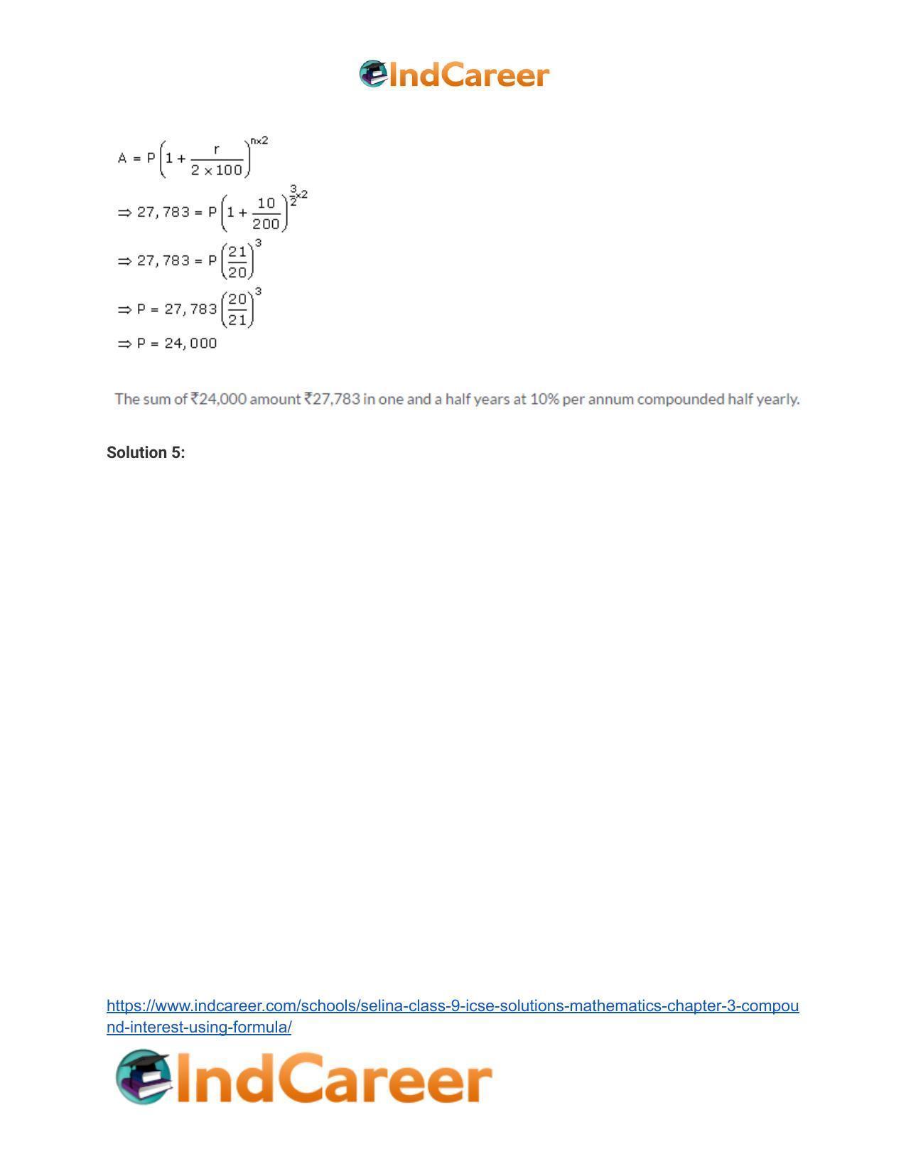 Selina Class 9 ICSE Solutions Mathematics : Chapter 3 - Compound Interest (Using Formula) - Page 28