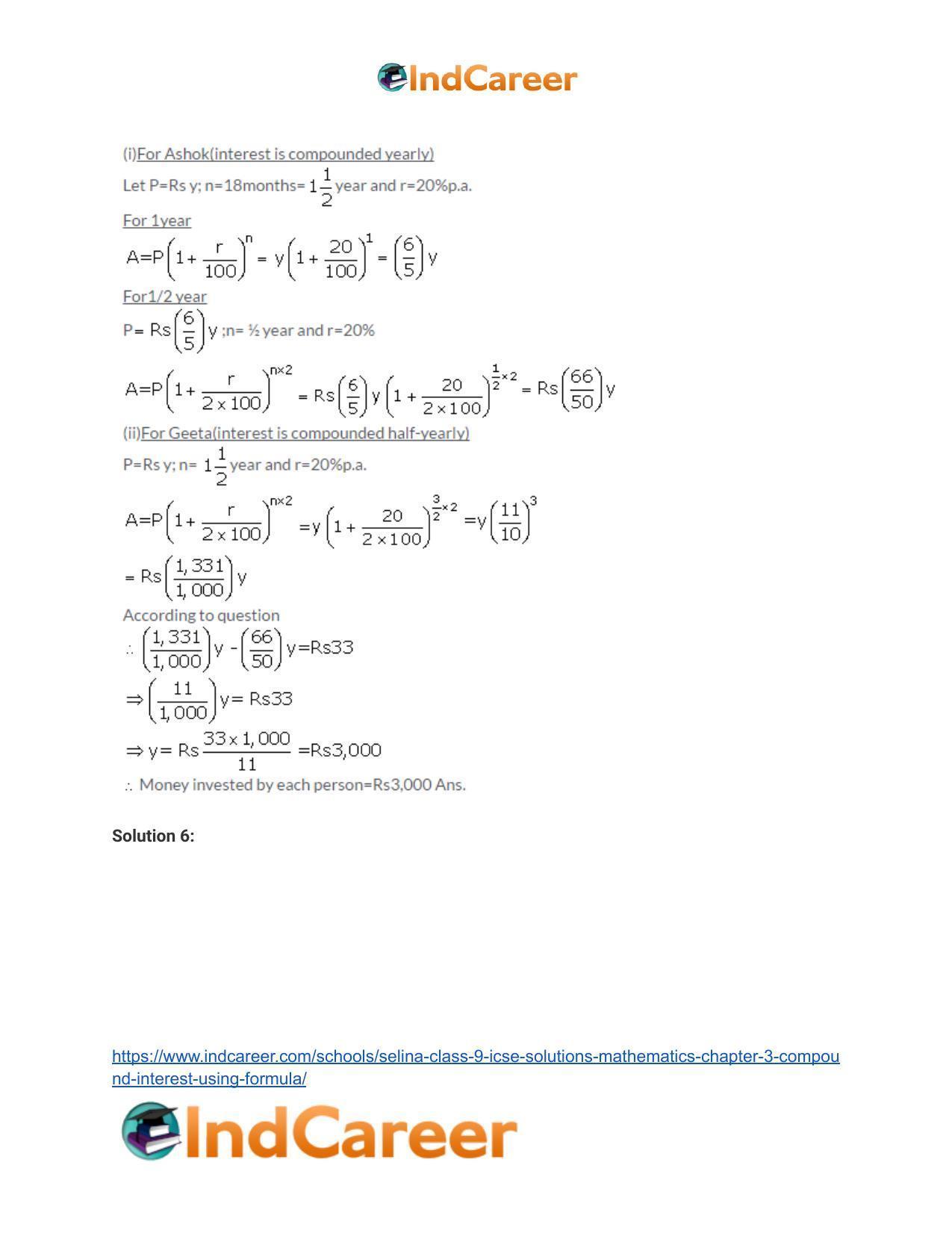 Selina Class 9 ICSE Solutions Mathematics : Chapter 3 - Compound Interest (Using Formula) - Page 29