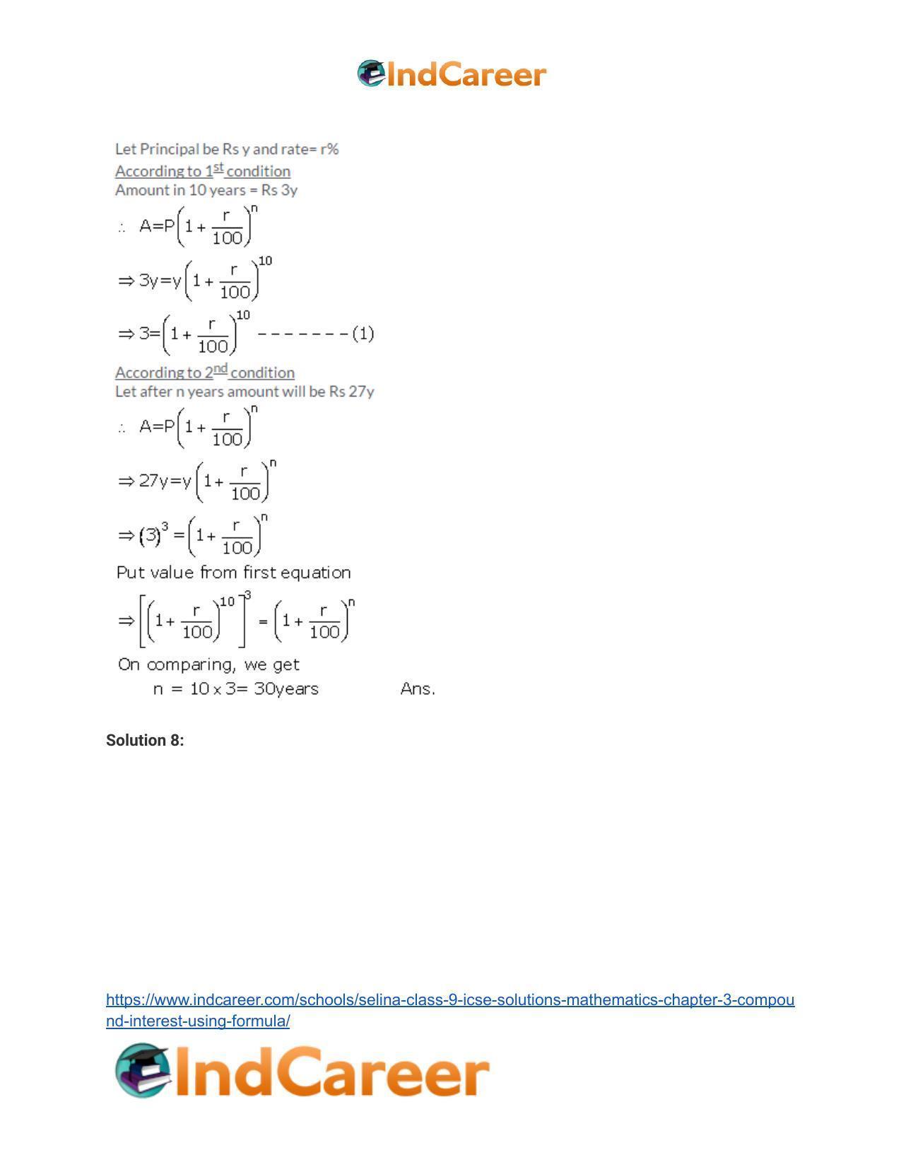 Selina Class 9 ICSE Solutions Mathematics : Chapter 3 - Compound Interest (Using Formula) - Page 38