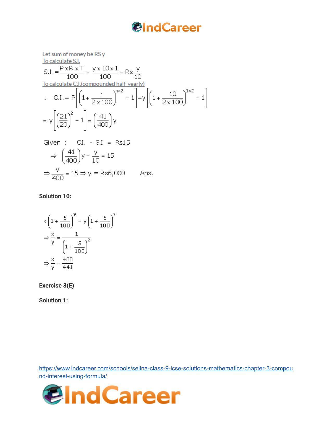 Selina Class 9 ICSE Solutions Mathematics : Chapter 3 - Compound Interest (Using Formula) - Page 40