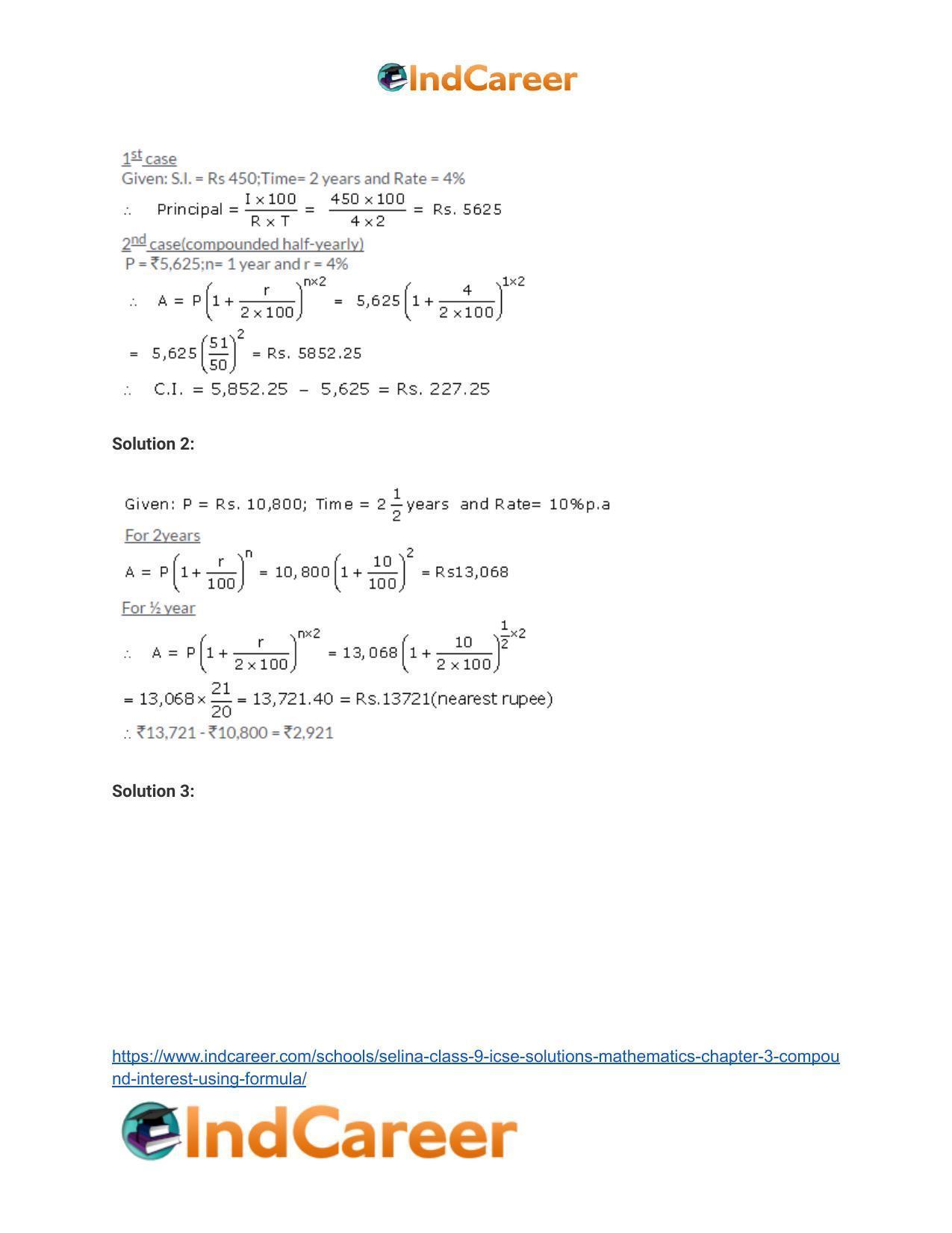Selina Class 9 ICSE Solutions Mathematics : Chapter 3 - Compound Interest (Using Formula) - Page 41