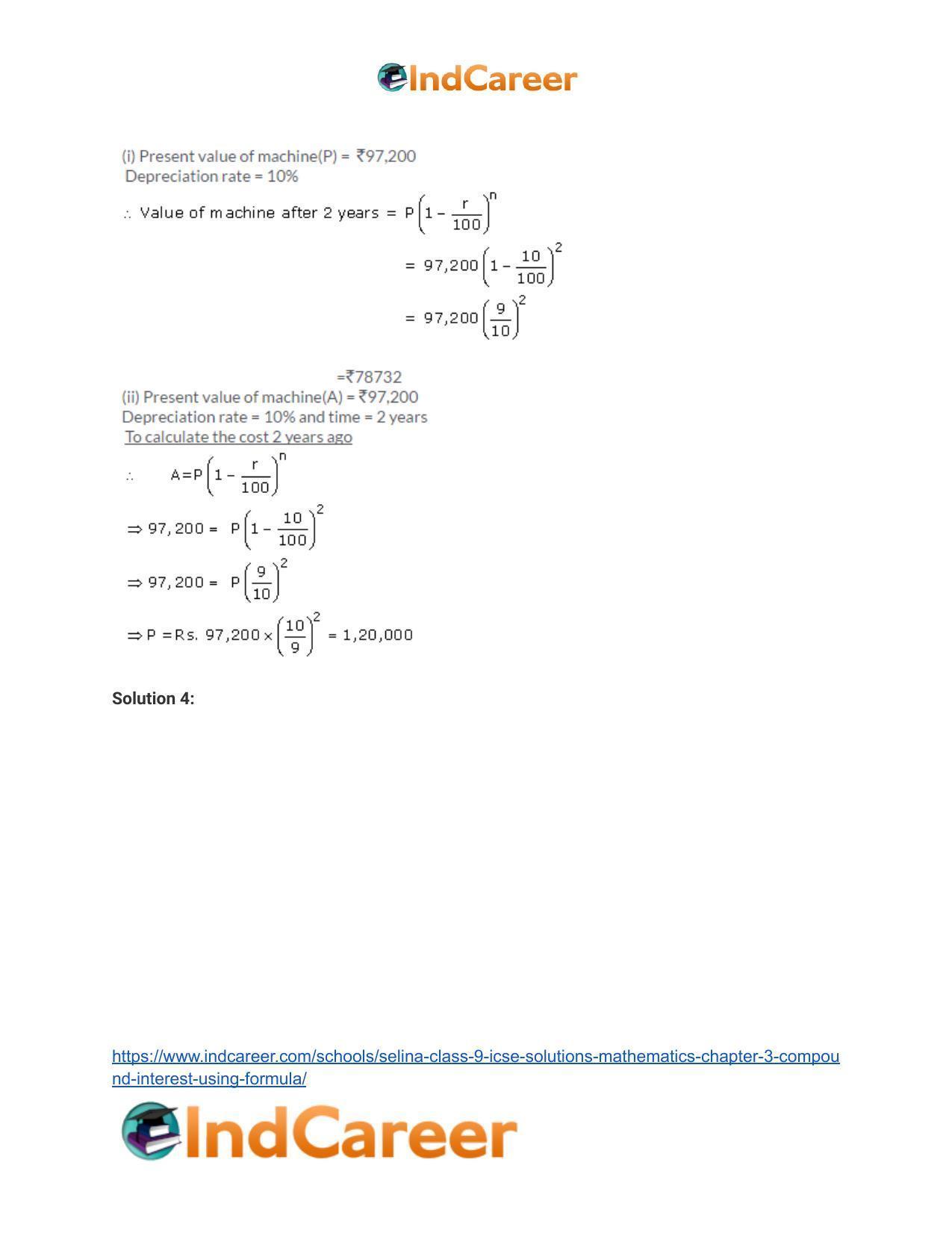 Selina Class 9 ICSE Solutions Mathematics : Chapter 3 - Compound Interest (Using Formula) - Page 42