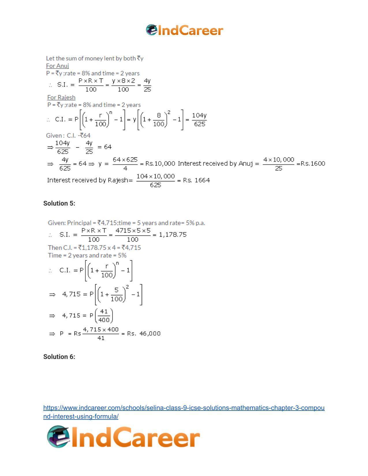 Selina Class 9 ICSE Solutions Mathematics : Chapter 3 - Compound Interest (Using Formula) - Page 43