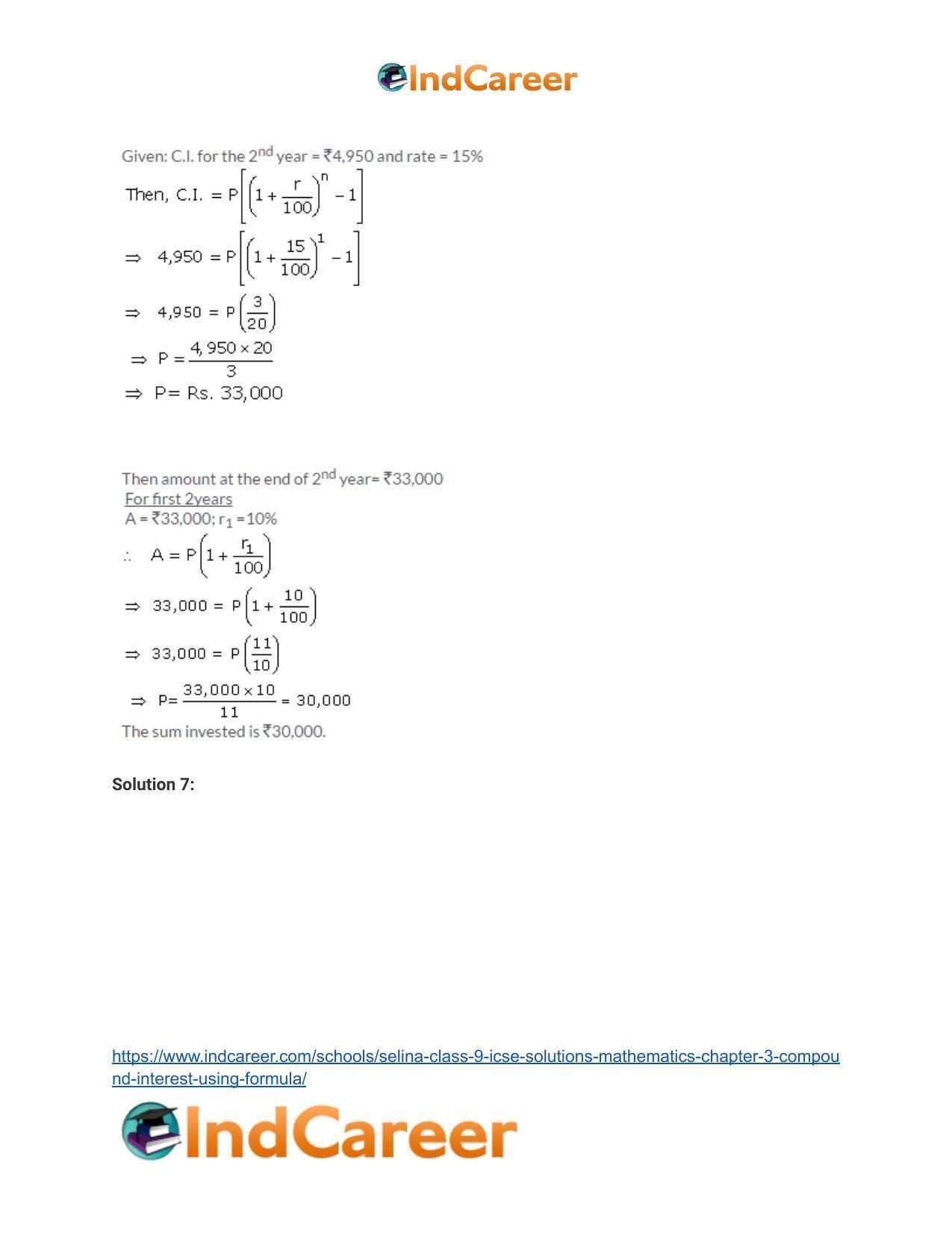 Selina Class 9 ICSE Solutions Mathematics : Chapter 3 - Compound Interest (Using Formula) - Page 44