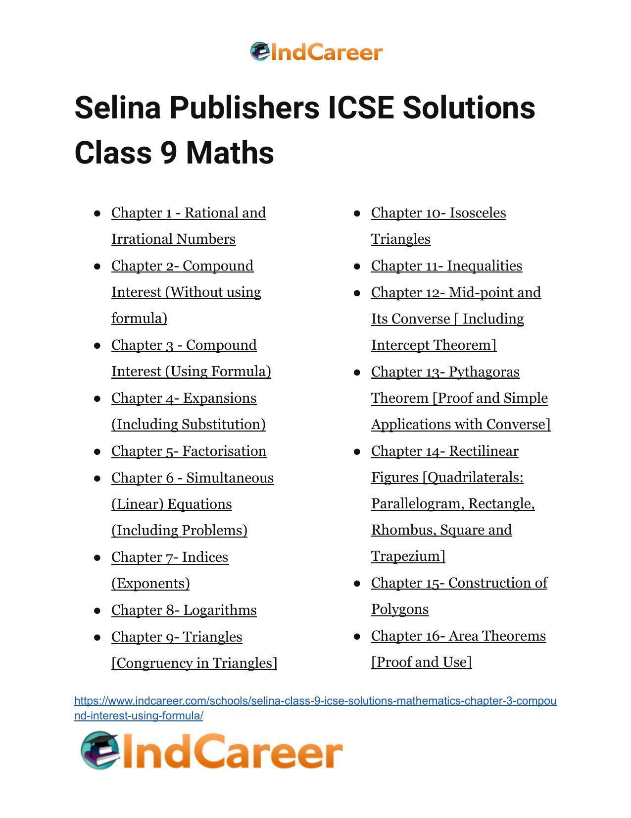 Selina Class 9 ICSE Solutions Mathematics : Chapter 3 - Compound Interest (Using Formula) - Page 49
