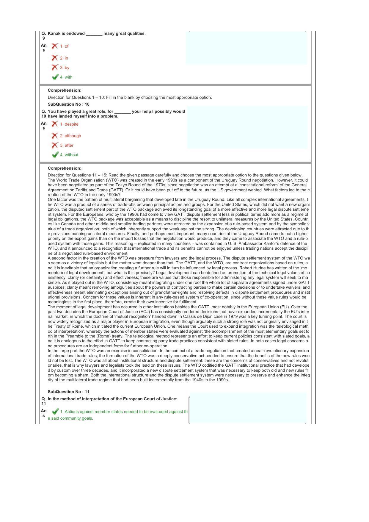 CLAT 2017 UG Question Paper with Answer Key - Page 3
