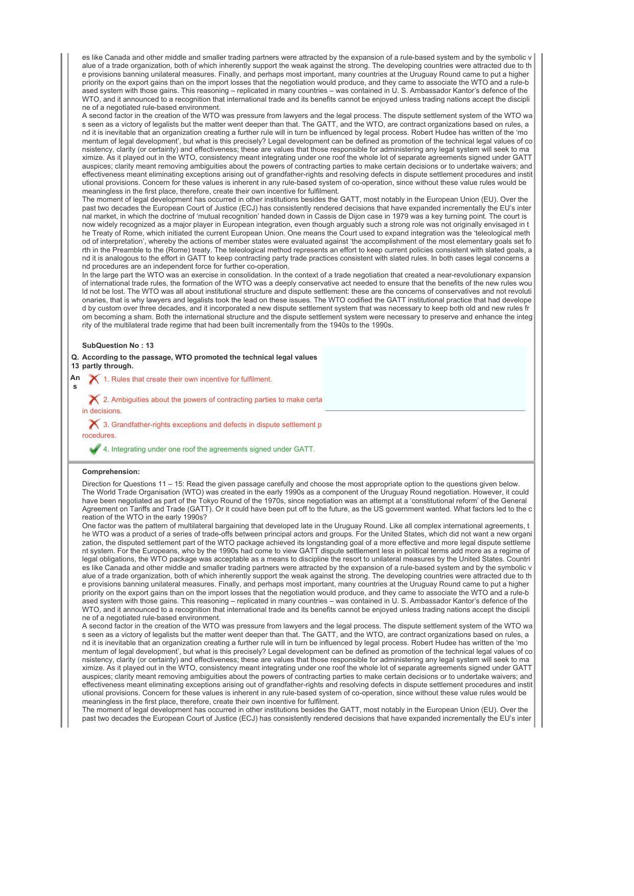 CLAT 2017 UG Question Paper with Answer Key - Page 5