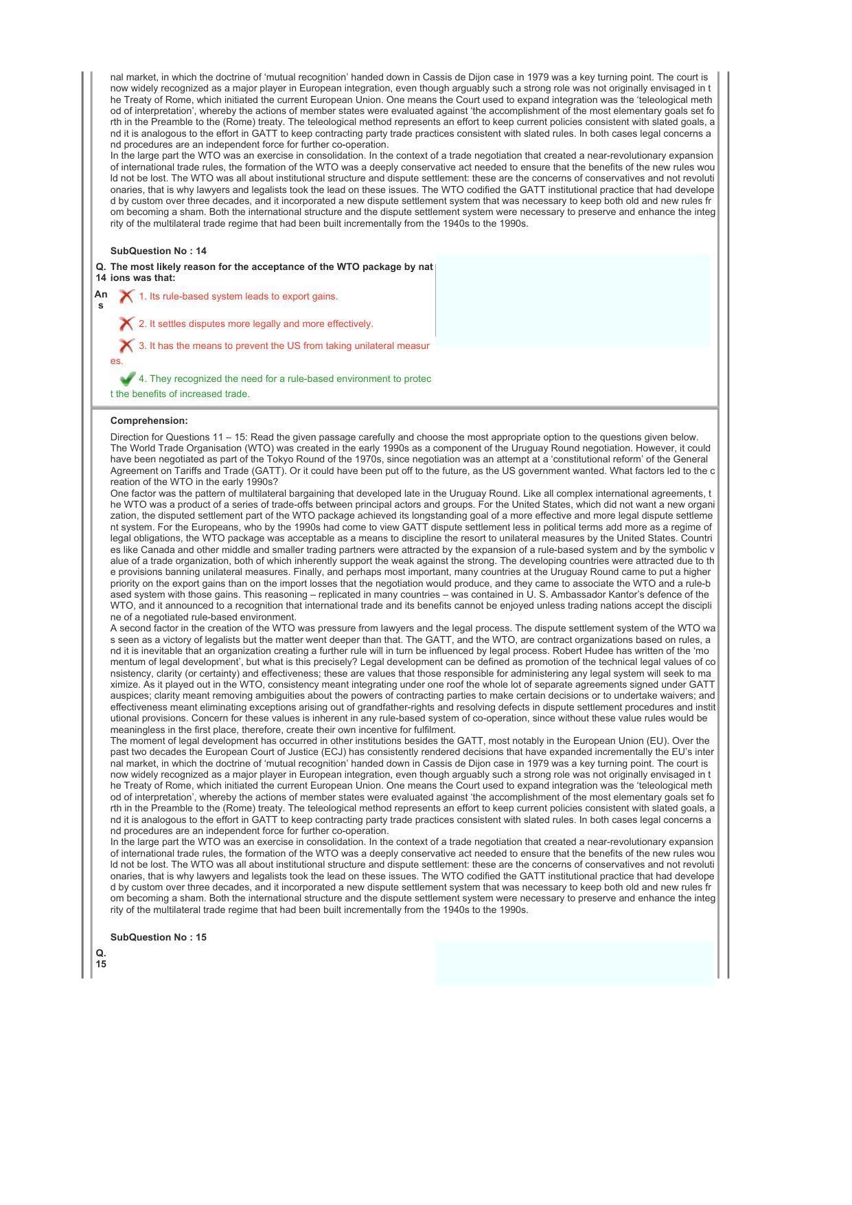 CLAT 2017 UG Question Paper with Answer Key - Page 6