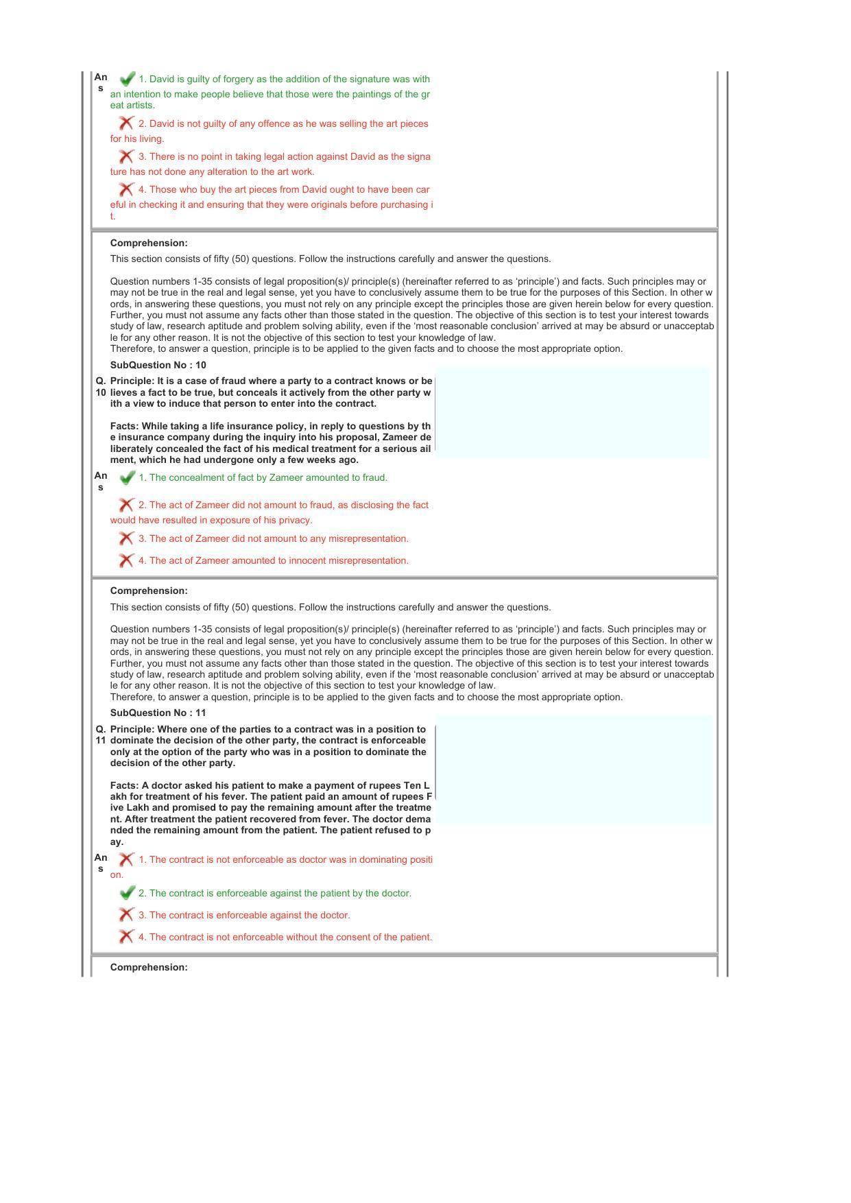 CLAT 2017 UG Question Paper with Answer Key - Page 31