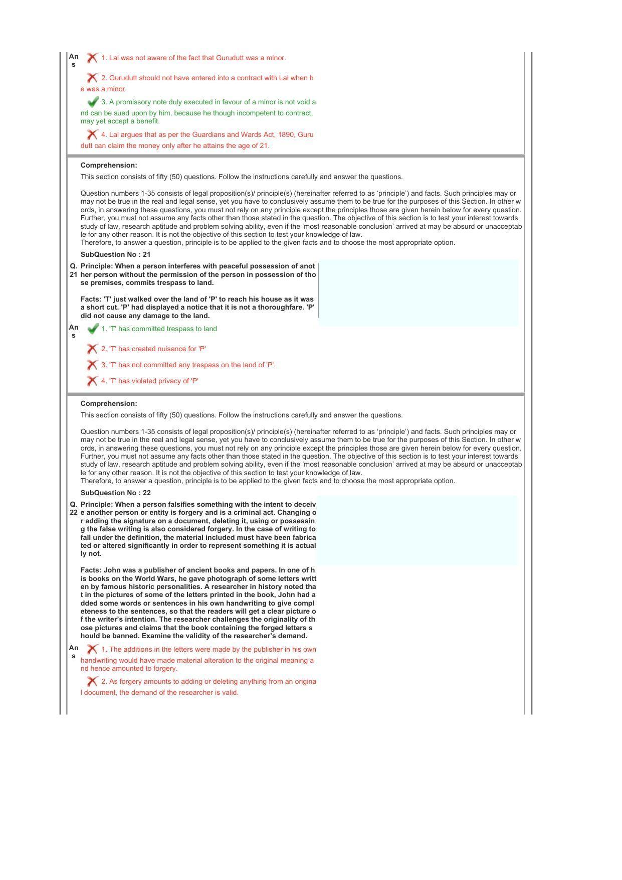 CLAT 2017 UG Question Paper with Answer Key - Page 36