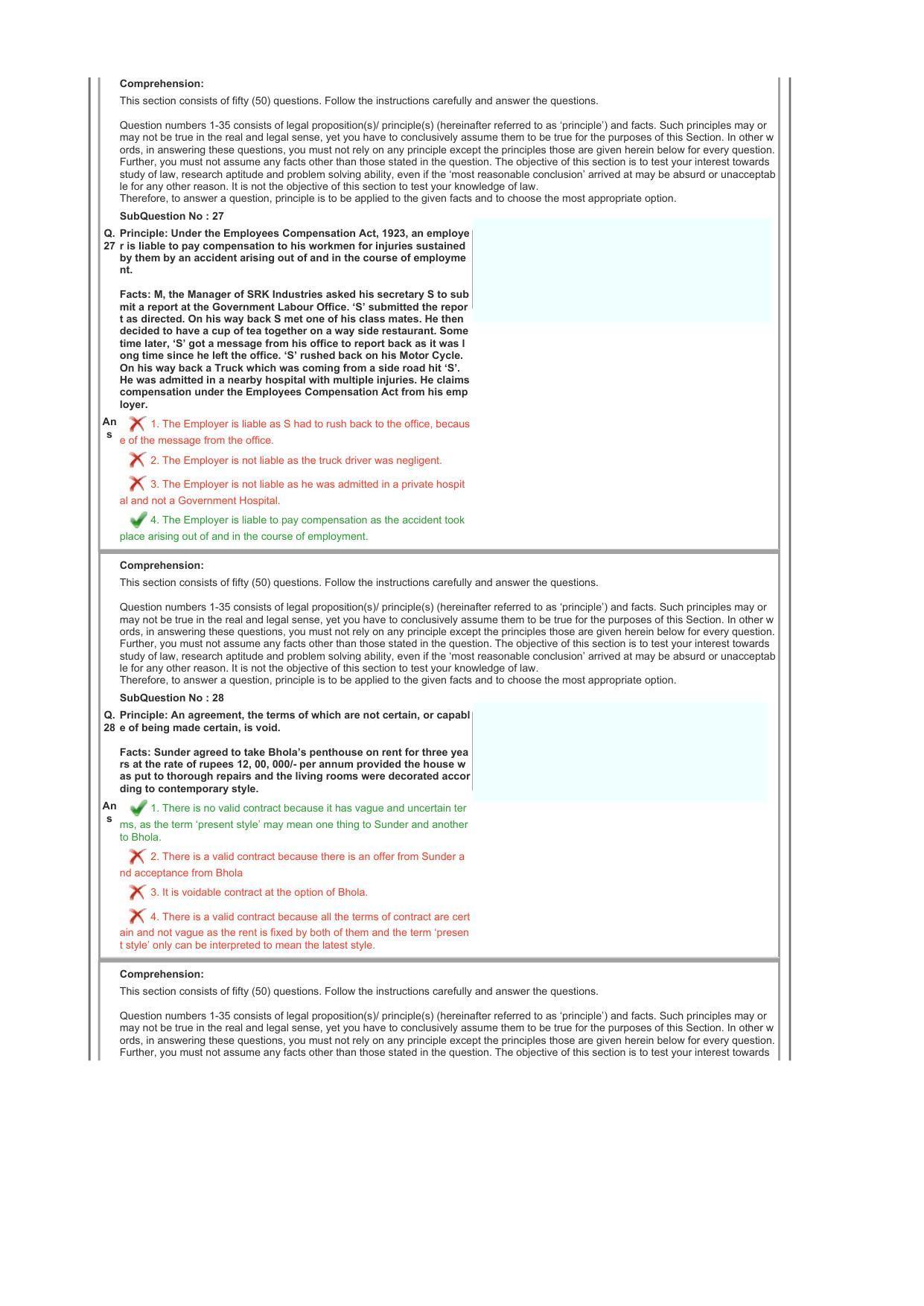 CLAT 2017 UG Question Paper with Answer Key - Page 39