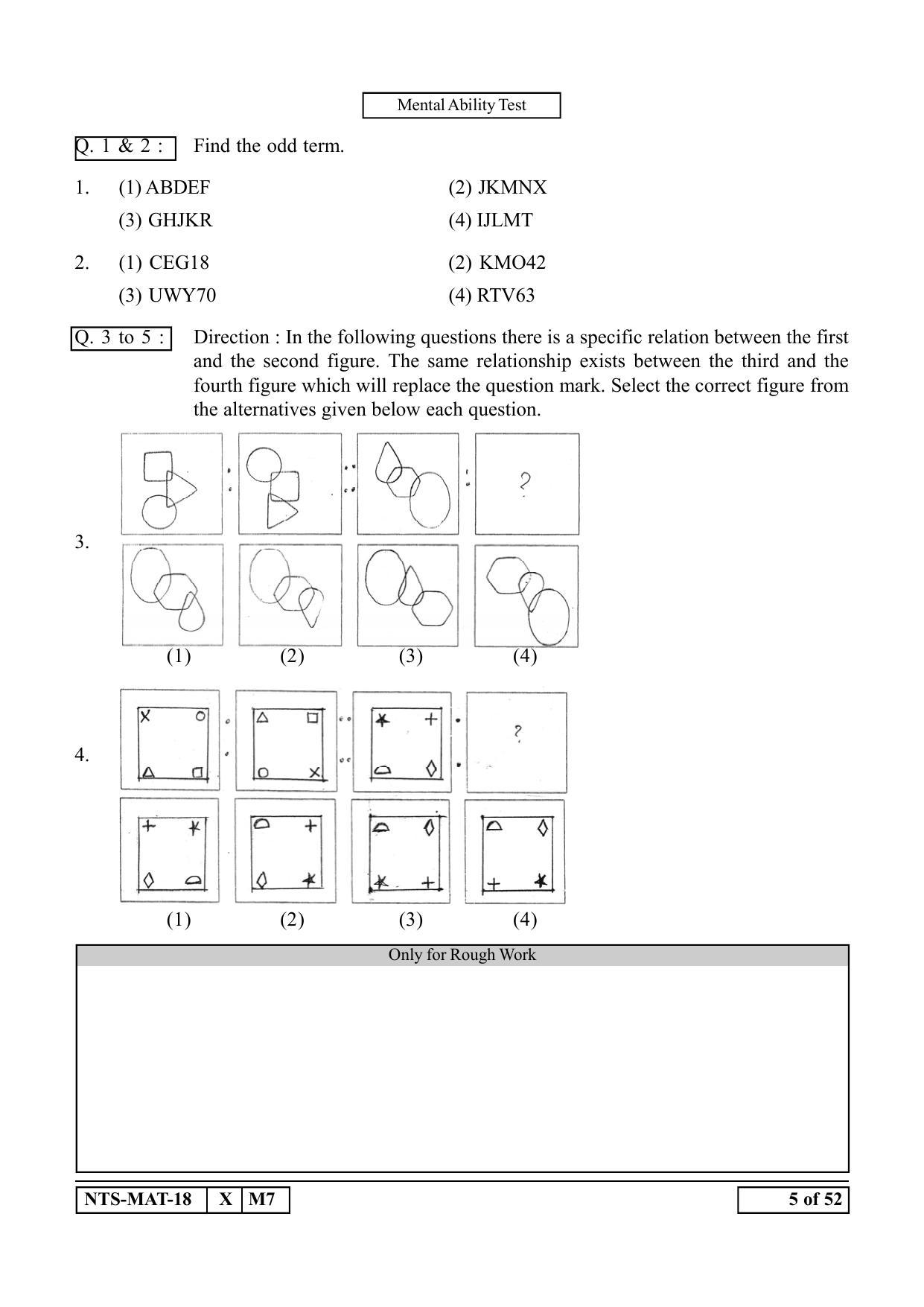Maharashtra NTSE 2019 MAT (Kannada) Question Paper - Page 5