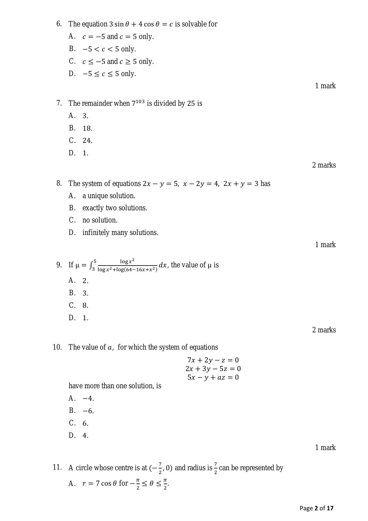 ACET December 2021 Question Papers - Page 2