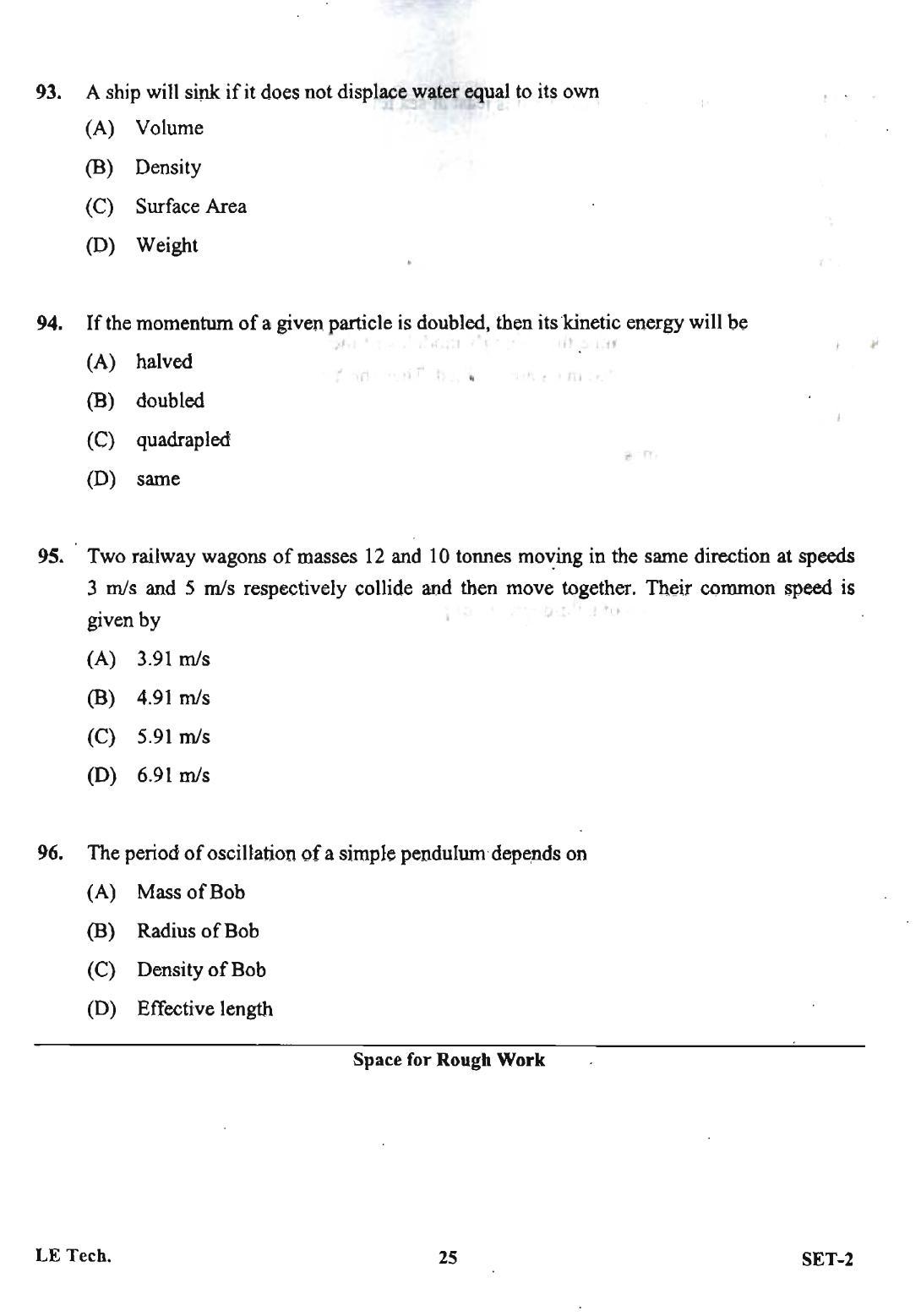 OJEE 2013 LE Tech Set 2 Question Paper - Page 23