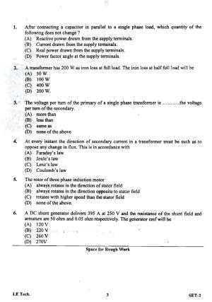 OJEE 2013 LE Tech Set 2 Question Paper