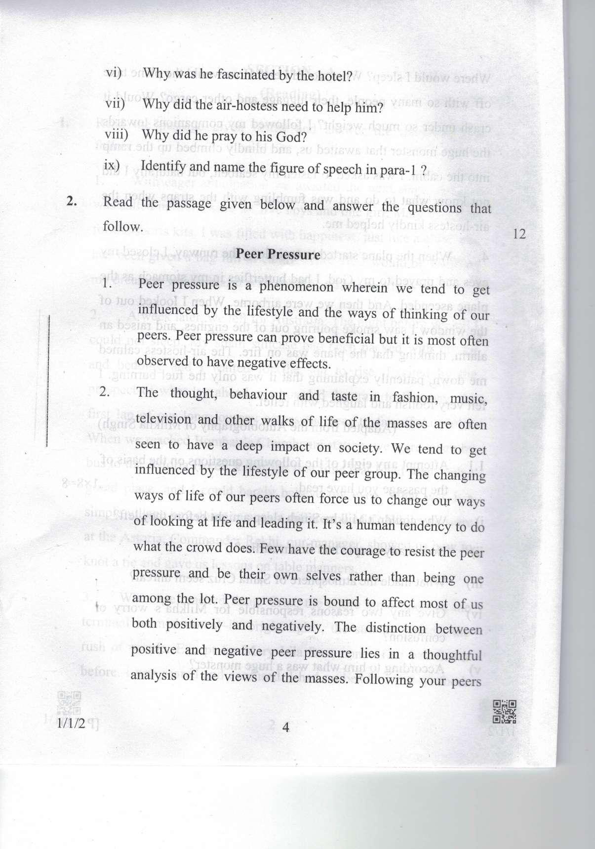 CBSE Class 10 1-1-2 Eng. Comm. 2019 Question Paper - Page 4