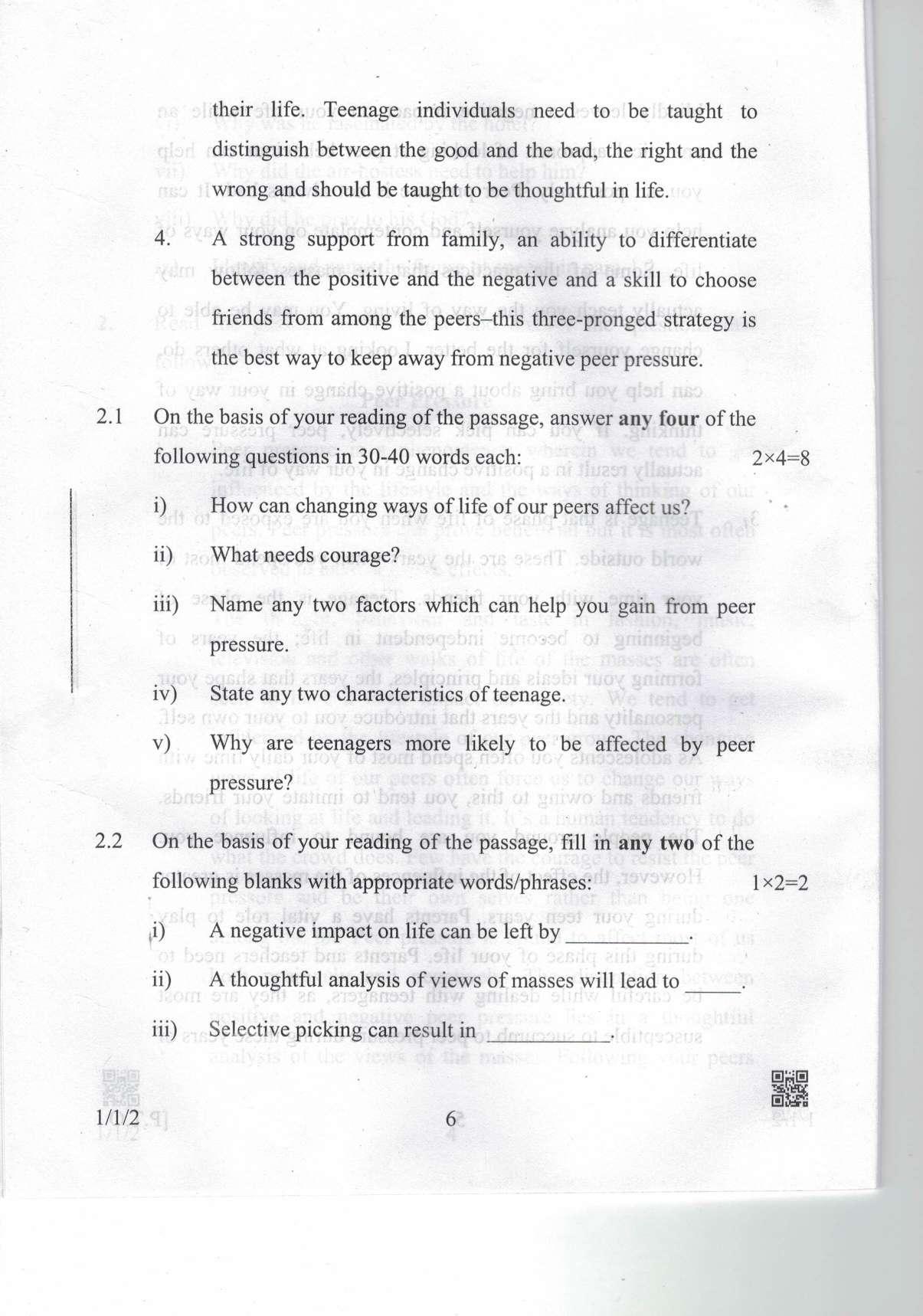 CBSE Class 10 1-1-2 Eng. Comm. 2019 Question Paper - Page 6