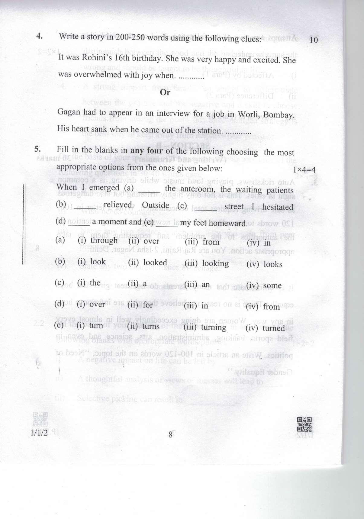 CBSE Class 10 1-1-2 Eng. Comm. 2019 Question Paper - Page 8