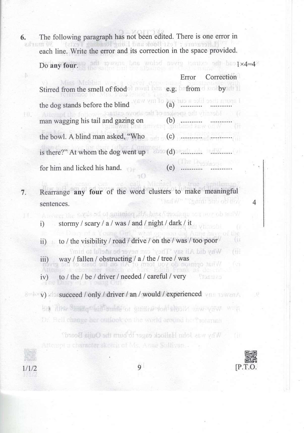 CBSE Class 10 1-1-2 Eng. Comm. 2019 Question Paper - Page 9