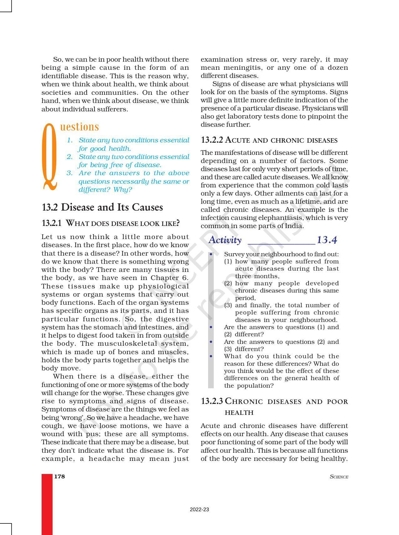 NCERT Book for Class 9 Science Chapter 13 Why Do We Fall ill - Page 3