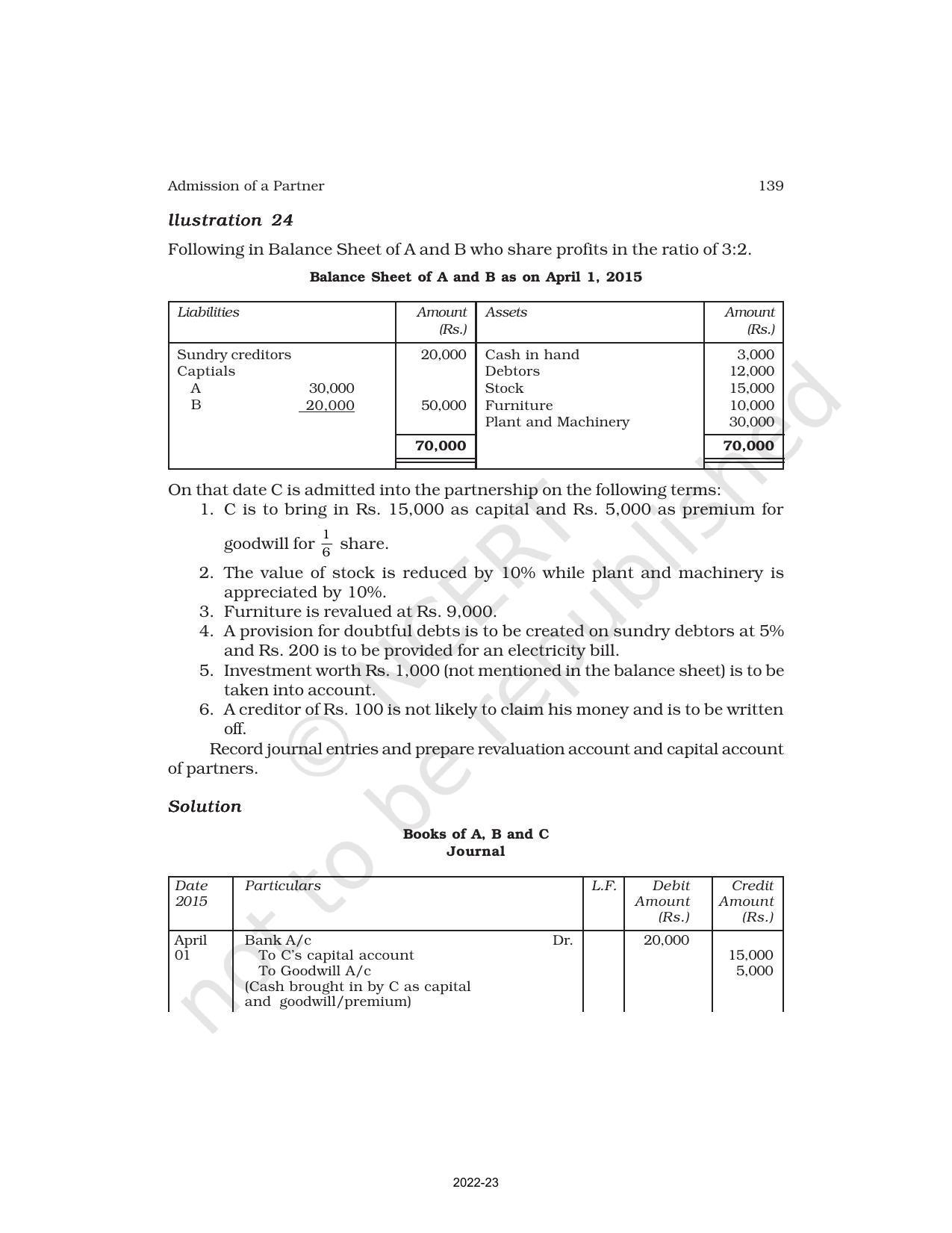 NCERT Book for Class 12 Accountancy Part I Chapter 3 Reconstitution of a Partnership Firm – Admission of a Partner - Page 32