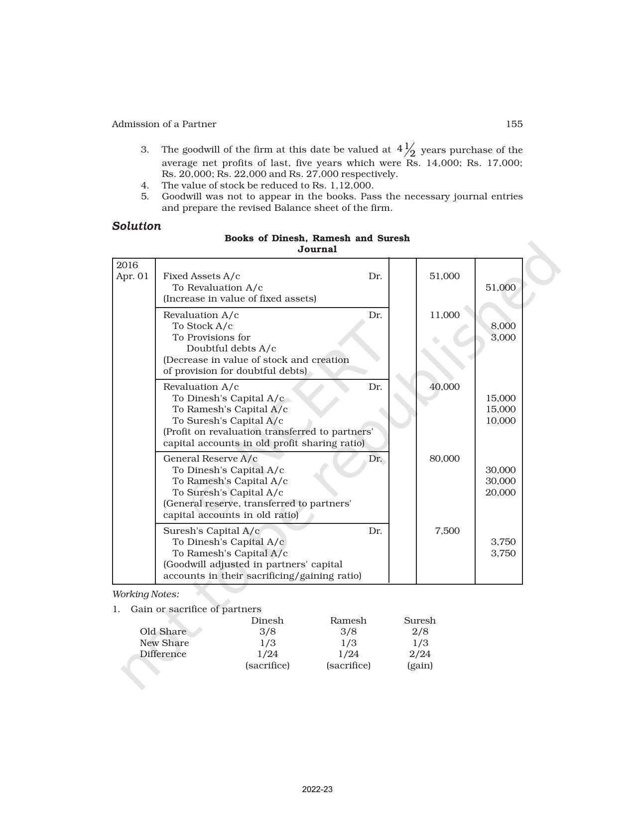 NCERT Book for Class 12 Accountancy Part I Chapter 3 Reconstitution of a Partnership Firm – Admission of a Partner - Page 48