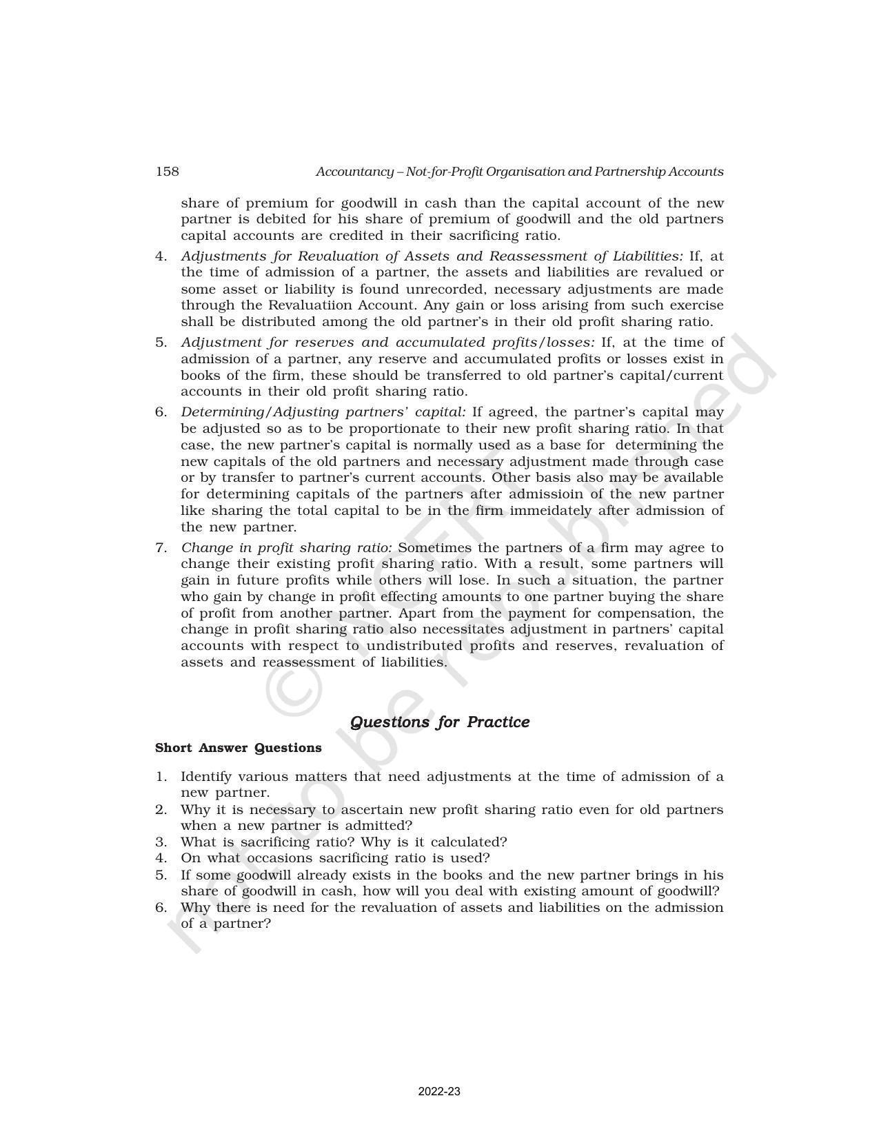 NCERT Book for Class 12 Accountancy Part I Chapter 3 Reconstitution of a Partnership Firm – Admission of a Partner - Page 51