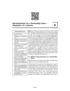 NCERT Book for Class 12 Accountancy Part I Chapter 3 Reconstitution of a Partnership Firm – Admission of a Partner