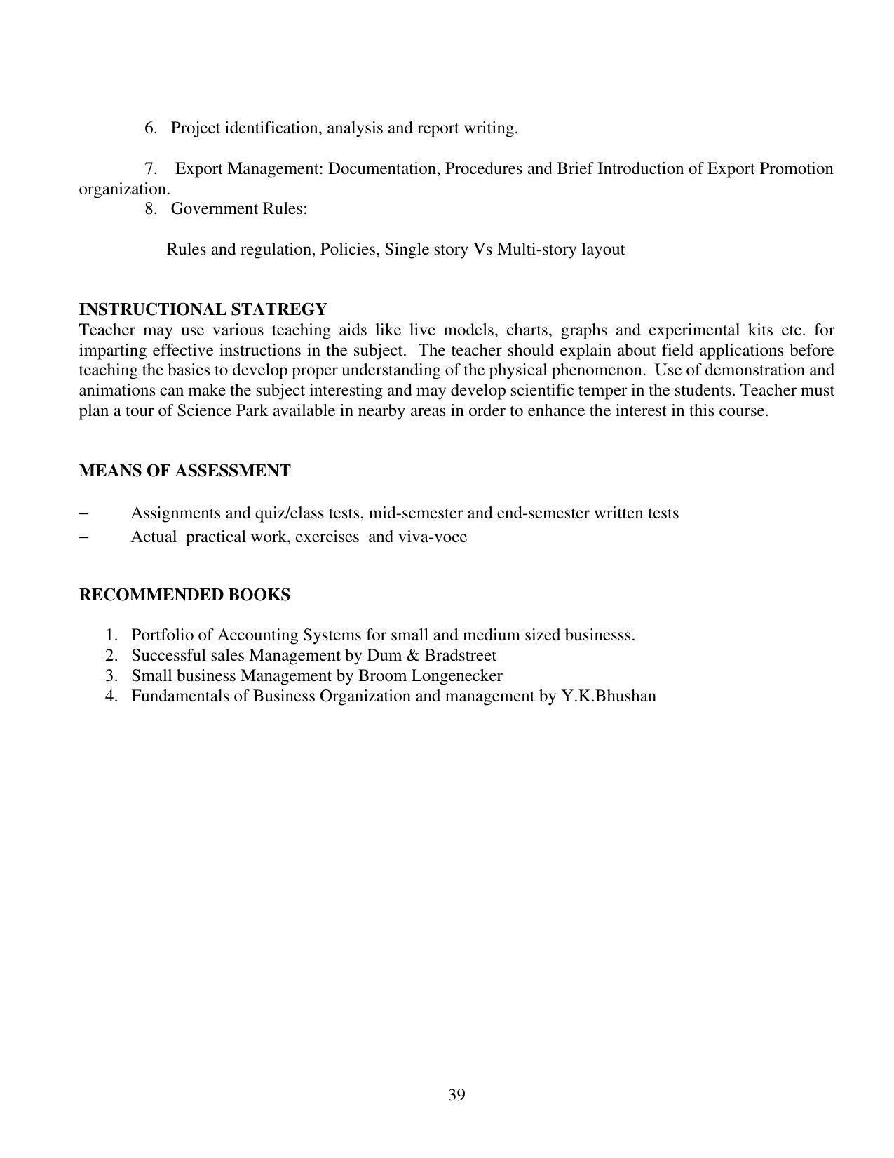 SYLLABUS FOR FIRST SEMESTER SESSION (2020-2021) - TWO SEMESTER POST GRADUATE DIPLOMA COURSE IN BEAUTY AND HEALTH CARE - Page 39