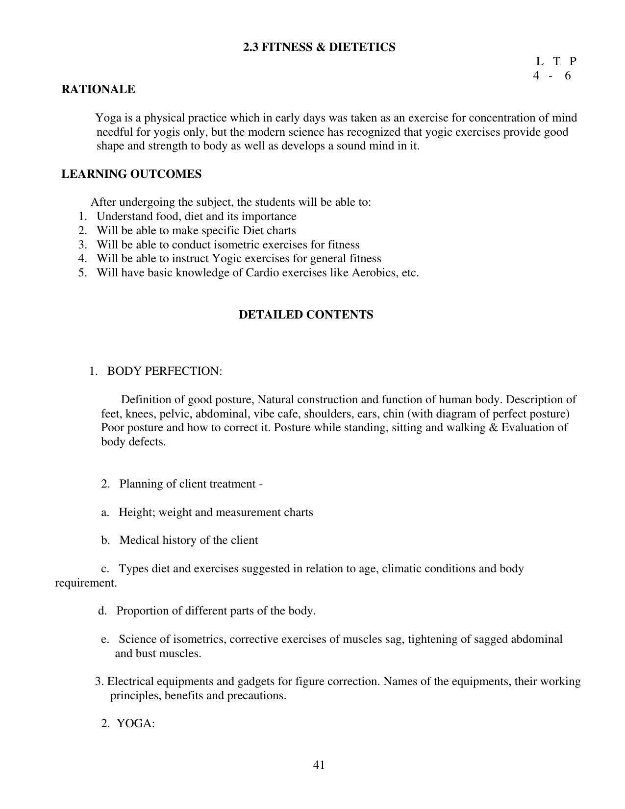 SYLLABUS FOR FIRST SEMESTER SESSION (2020-2021) - TWO SEMESTER POST GRADUATE DIPLOMA COURSE IN BEAUTY AND HEALTH CARE - Page 41