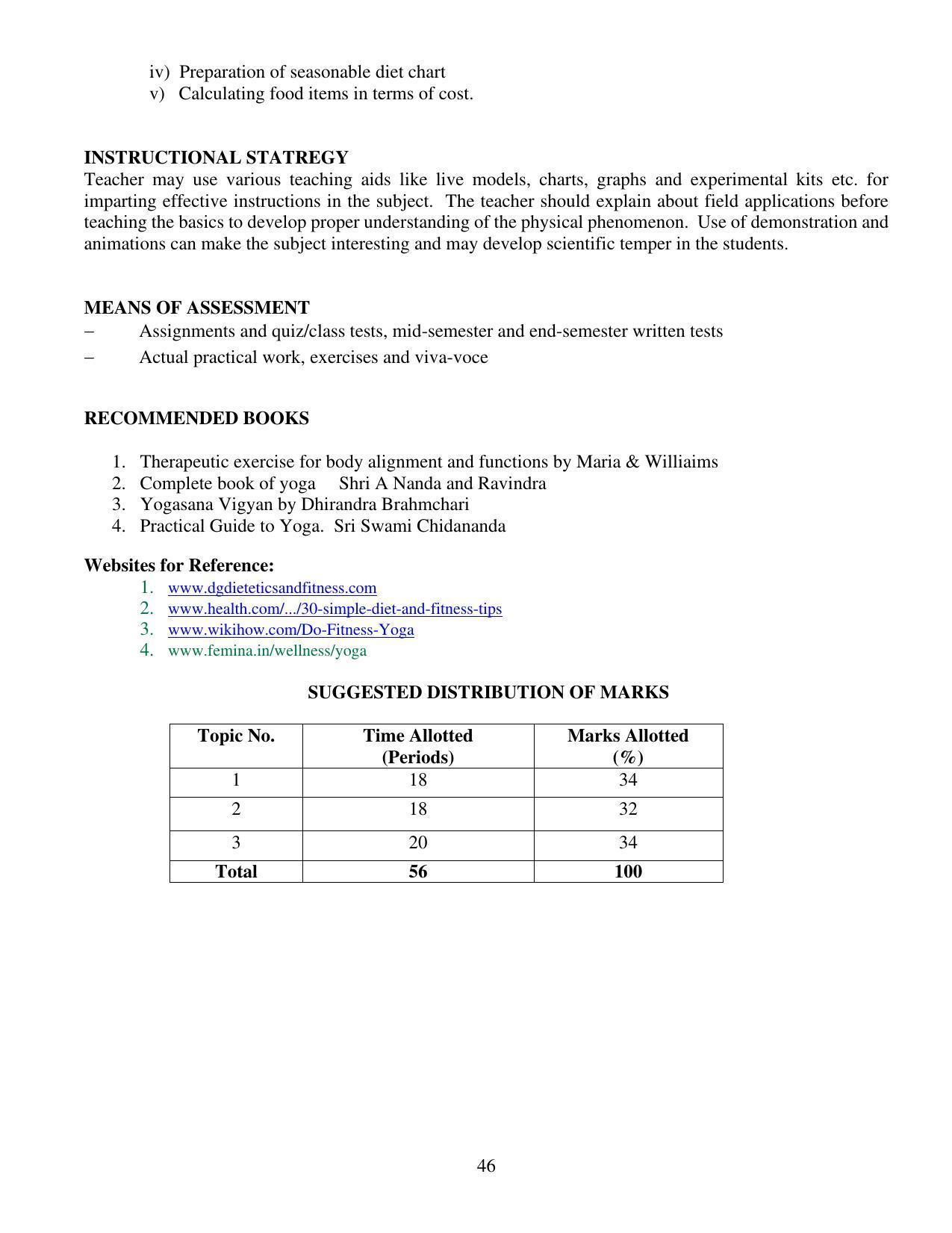 SYLLABUS FOR FIRST SEMESTER SESSION (2020-2021) - TWO SEMESTER POST GRADUATE DIPLOMA COURSE IN BEAUTY AND HEALTH CARE - Page 46