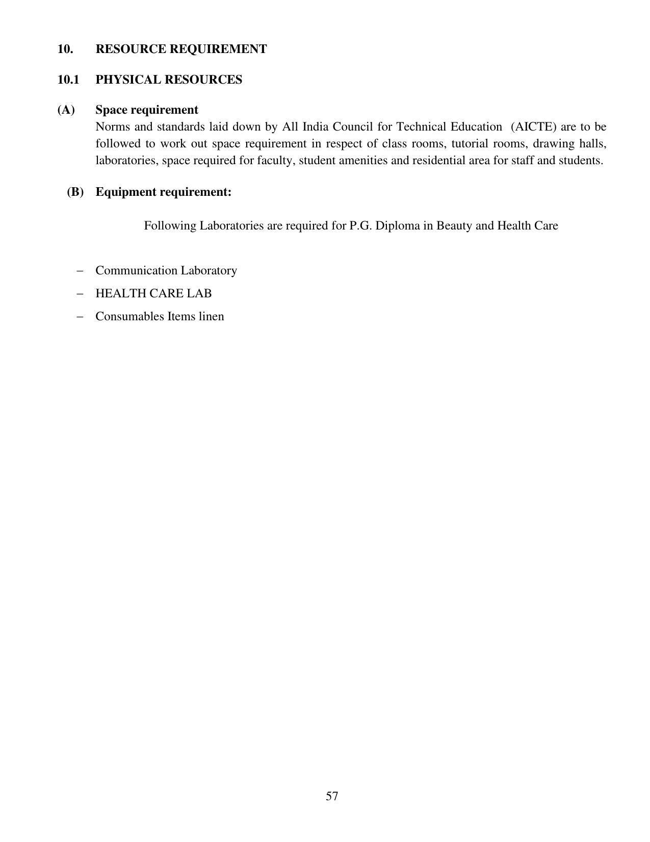 SYLLABUS FOR FIRST SEMESTER SESSION (2020-2021) - TWO SEMESTER POST GRADUATE DIPLOMA COURSE IN BEAUTY AND HEALTH CARE - Page 57