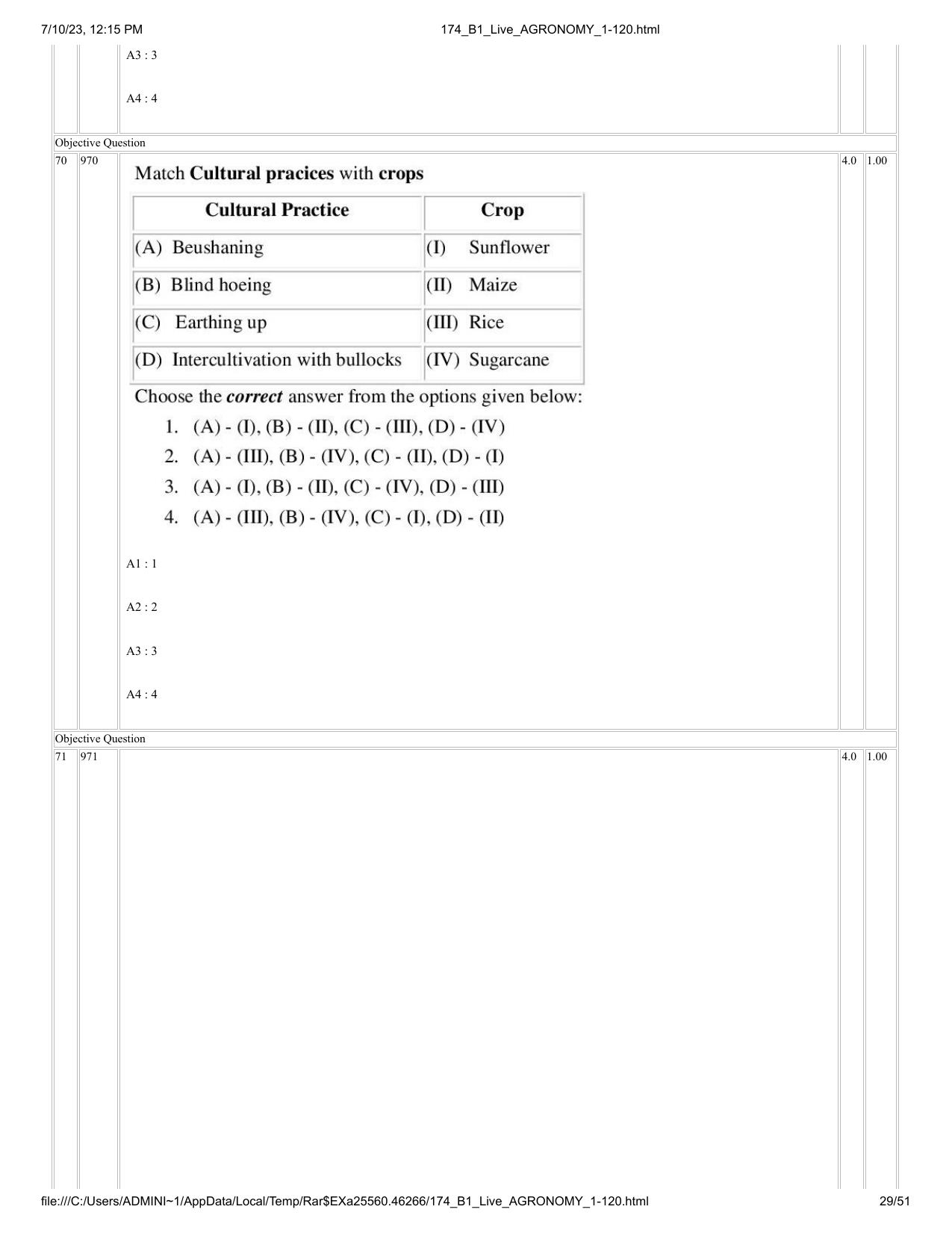 ICAR AIEEA PG 2023 AGRONOMY Question Paper - Page 29
