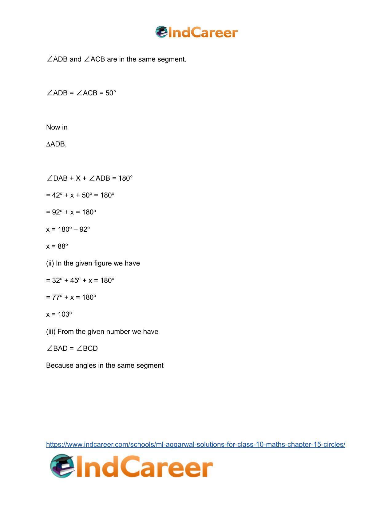 ML Aggarwal Solutions for Class 10 Maths Chapter 15- Circles - Page 4