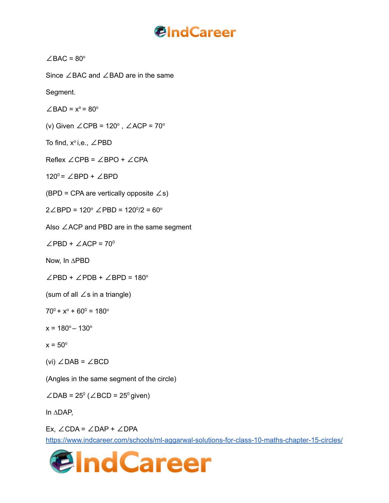 ML Aggarwal Solutions for Class 10 Maths Chapter 15- Circles - Page 6