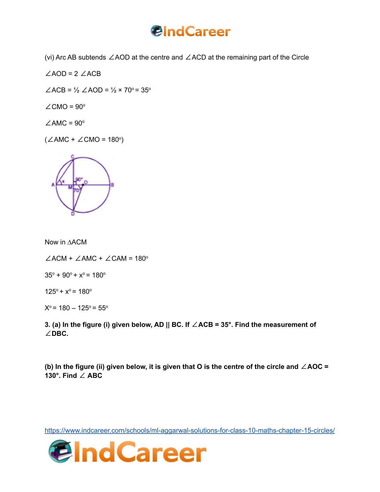 ML Aggarwal Solutions for Class 10 Maths Chapter 15- Circles - Page 10