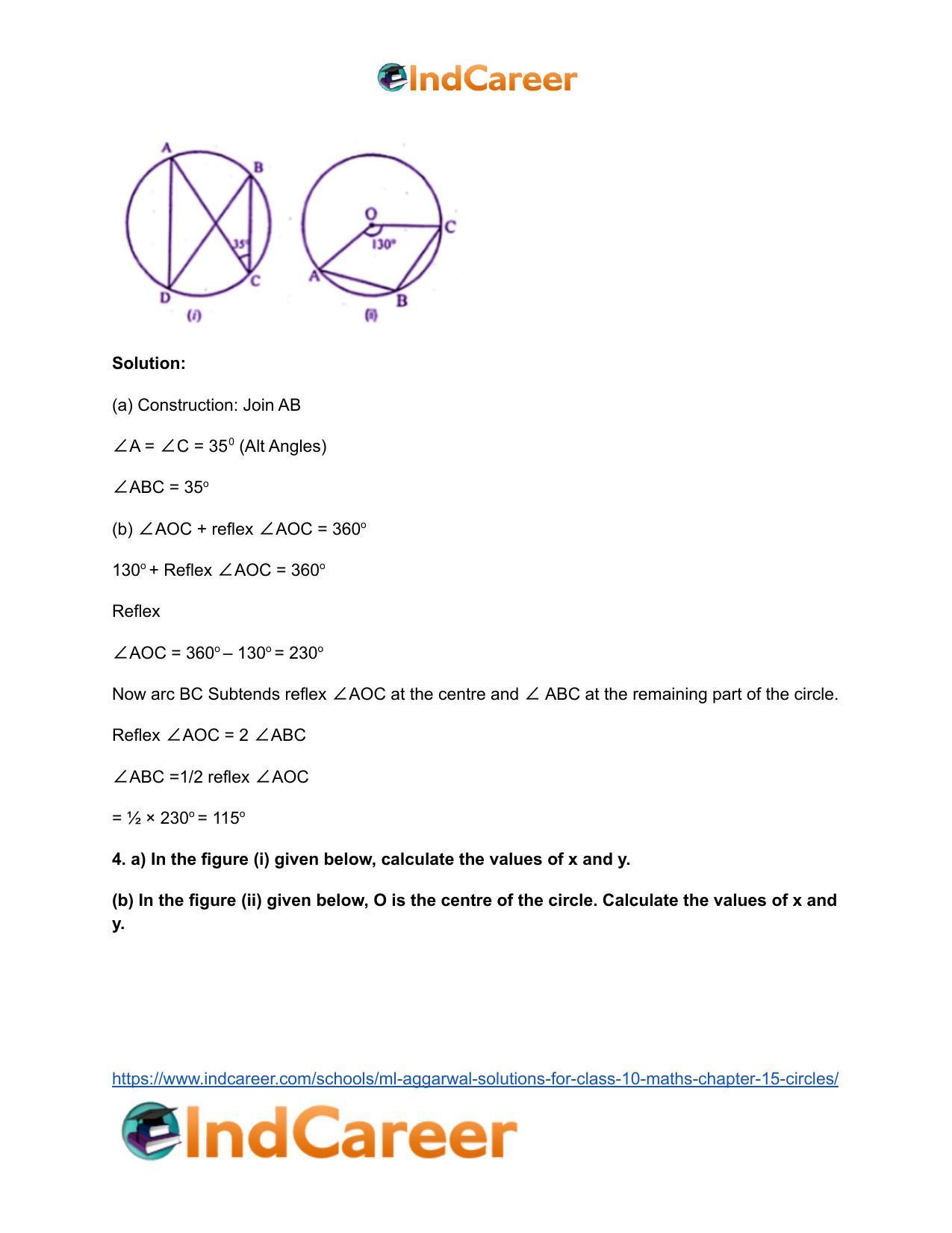ML Aggarwal Solutions for Class 10 Maths Chapter 15- Circles - Page 11