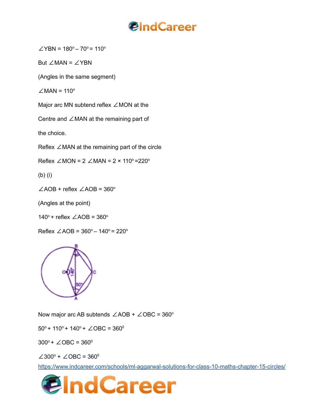 ML Aggarwal Solutions for Class 10 Maths Chapter 15- Circles - Page 14