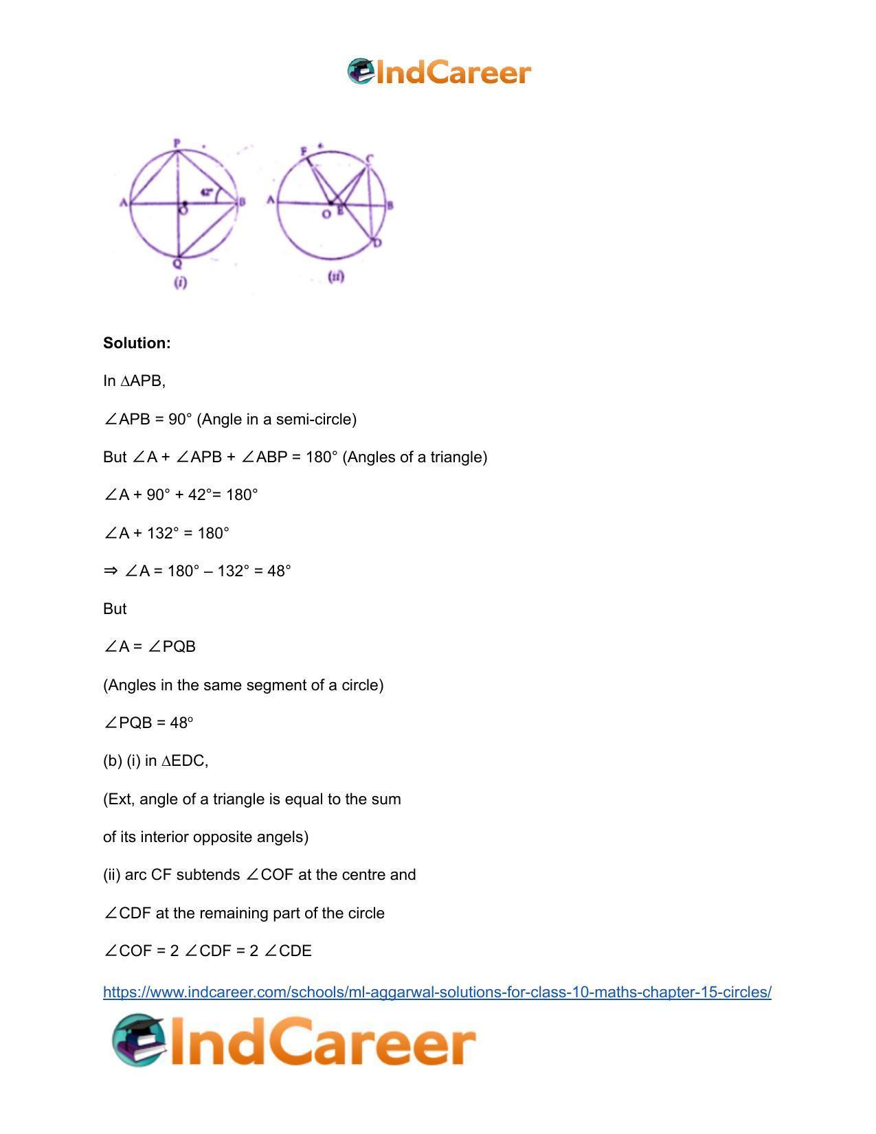 ML Aggarwal Solutions for Class 10 Maths Chapter 15- Circles - Page 16