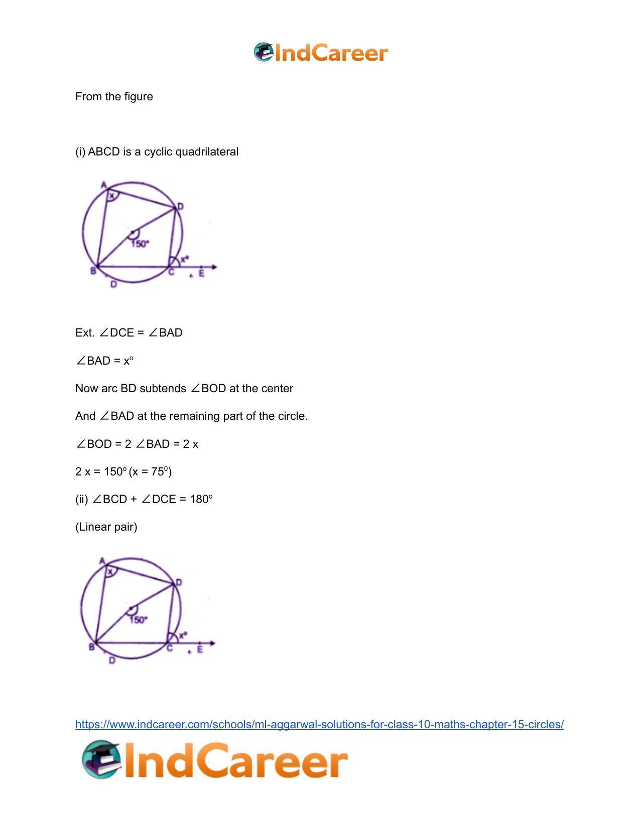 ML Aggarwal Solutions for Class 10 Maths Chapter 15- Circles - Page 21