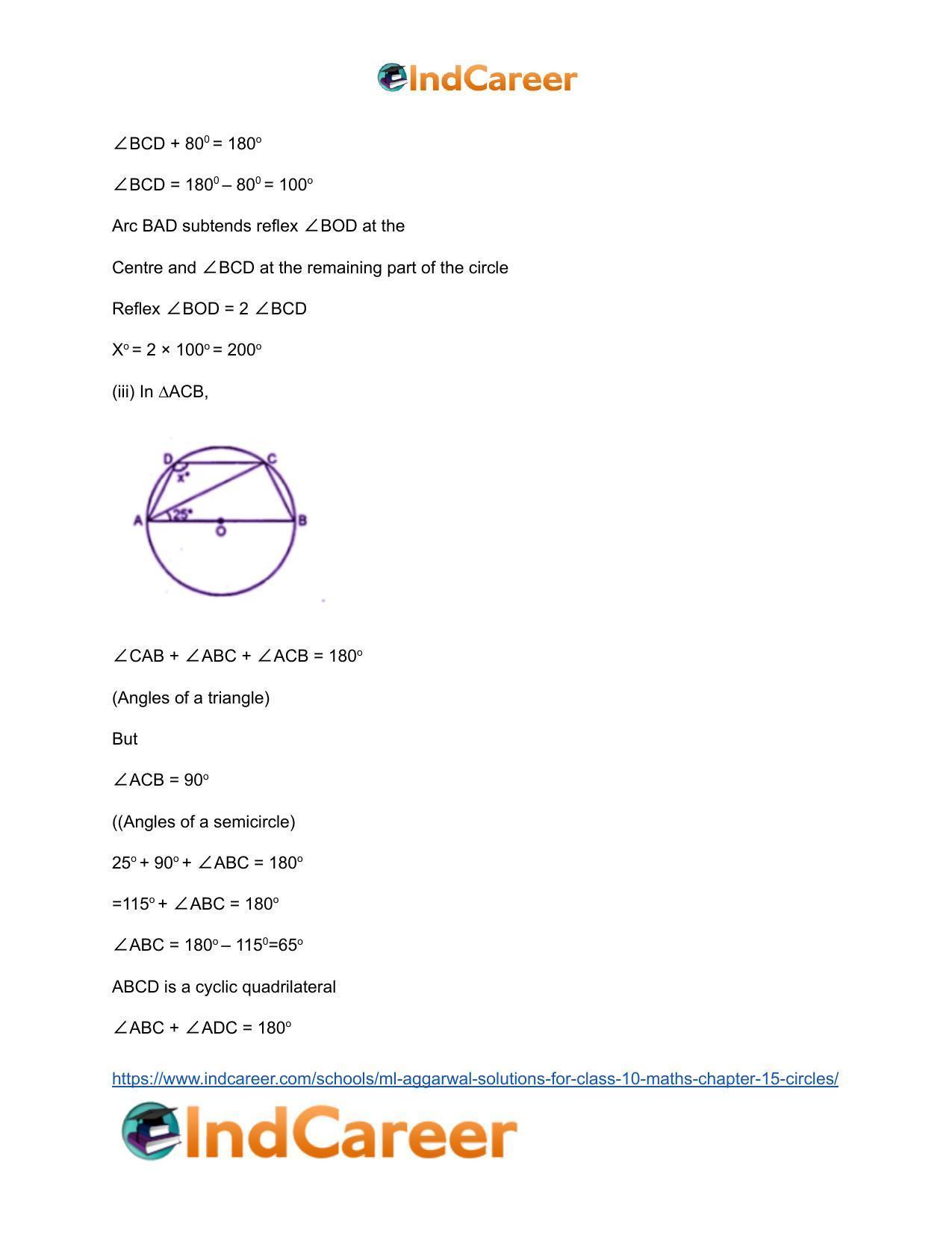 ML Aggarwal Solutions for Class 10 Maths Chapter 15- Circles - Page 22