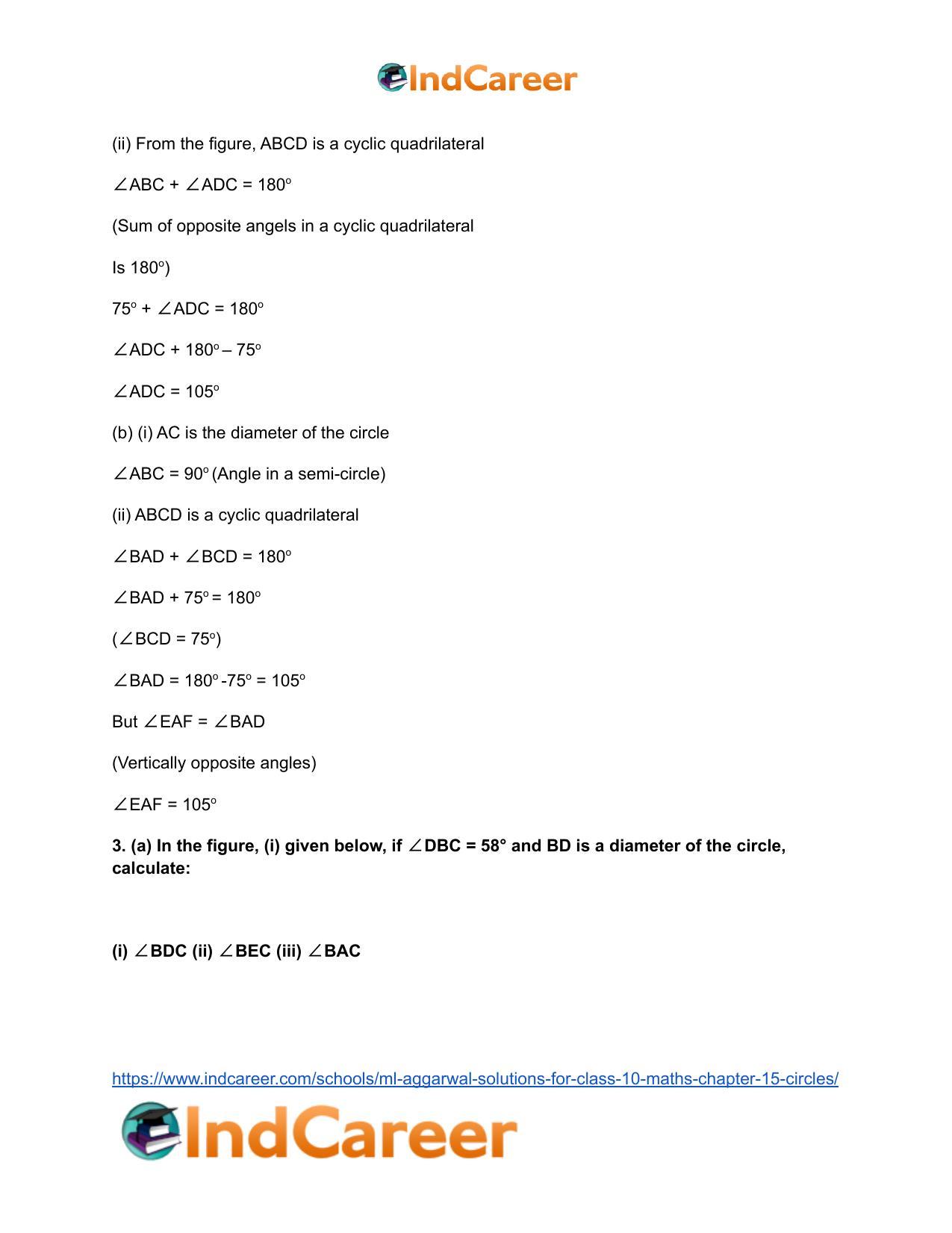 ML Aggarwal Solutions for Class 10 Maths Chapter 15- Circles - Page 24